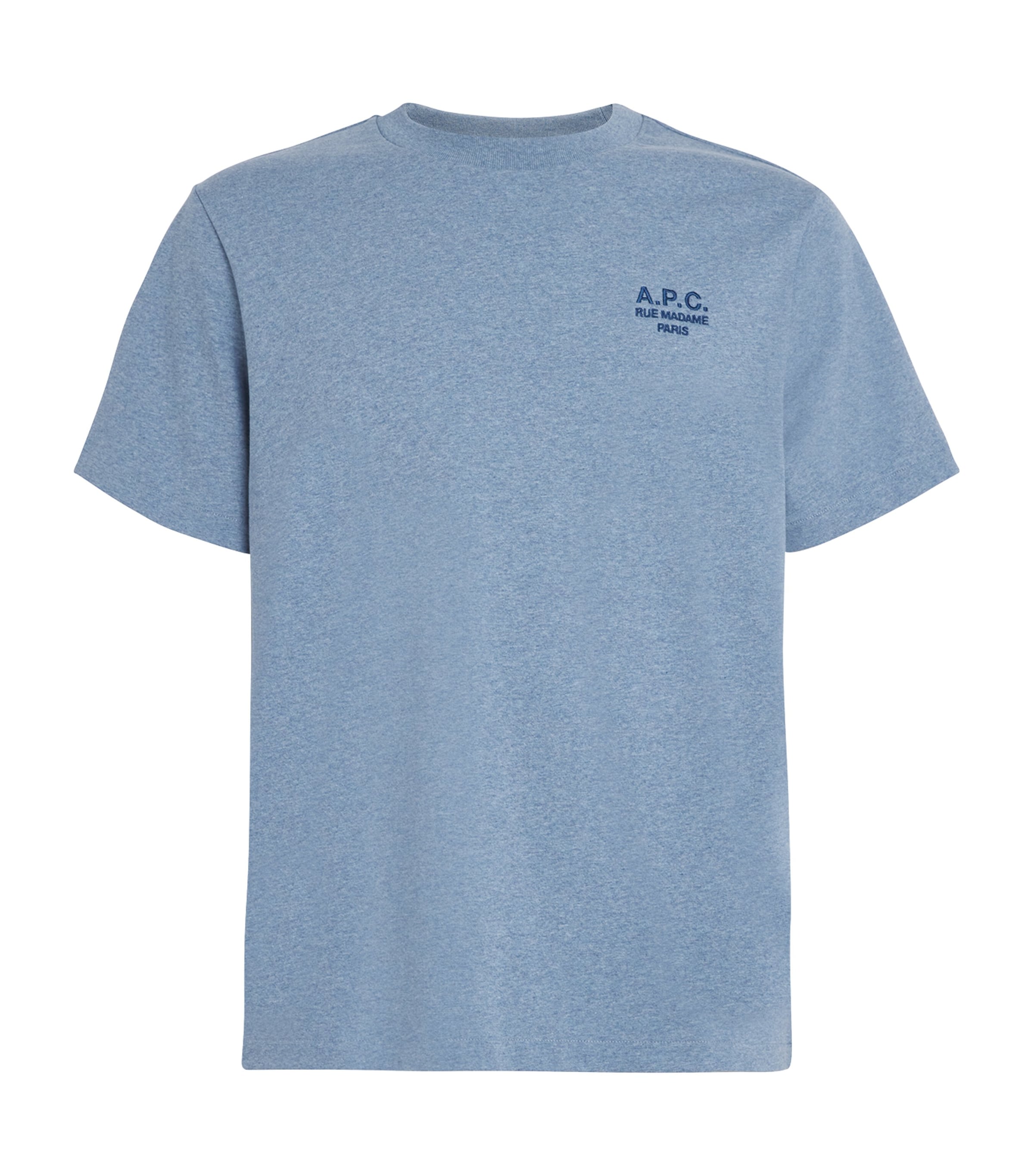 A.P.C. Mens Cotton Logo T-Shirt Bleu Gris Chine/bleu Image 1