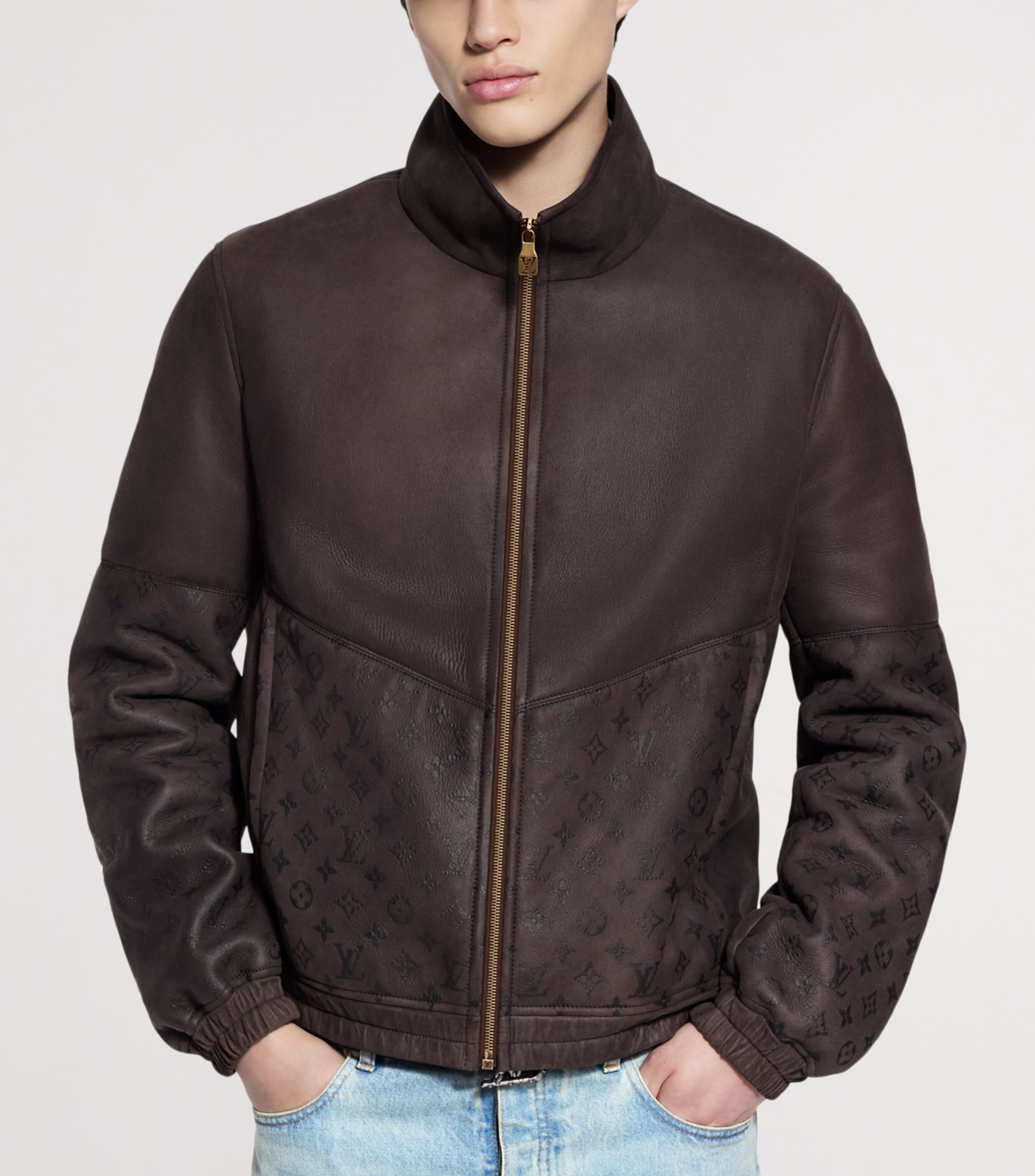 Suede Track Jacket SEAL BROWN Image 2