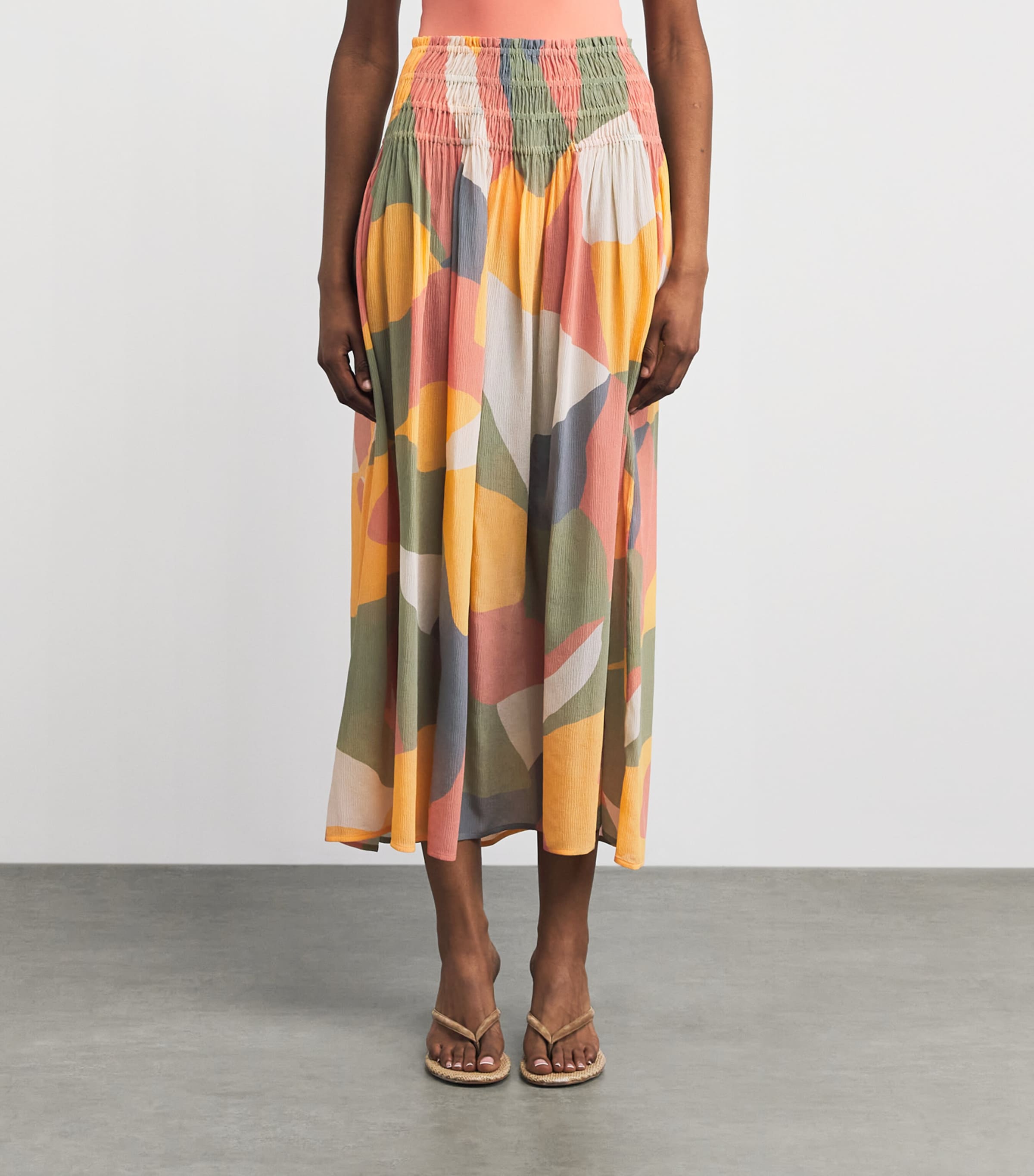 Eres Womens Silk Printed Highlight Maxi Skirt Imprime Eclat Image 4