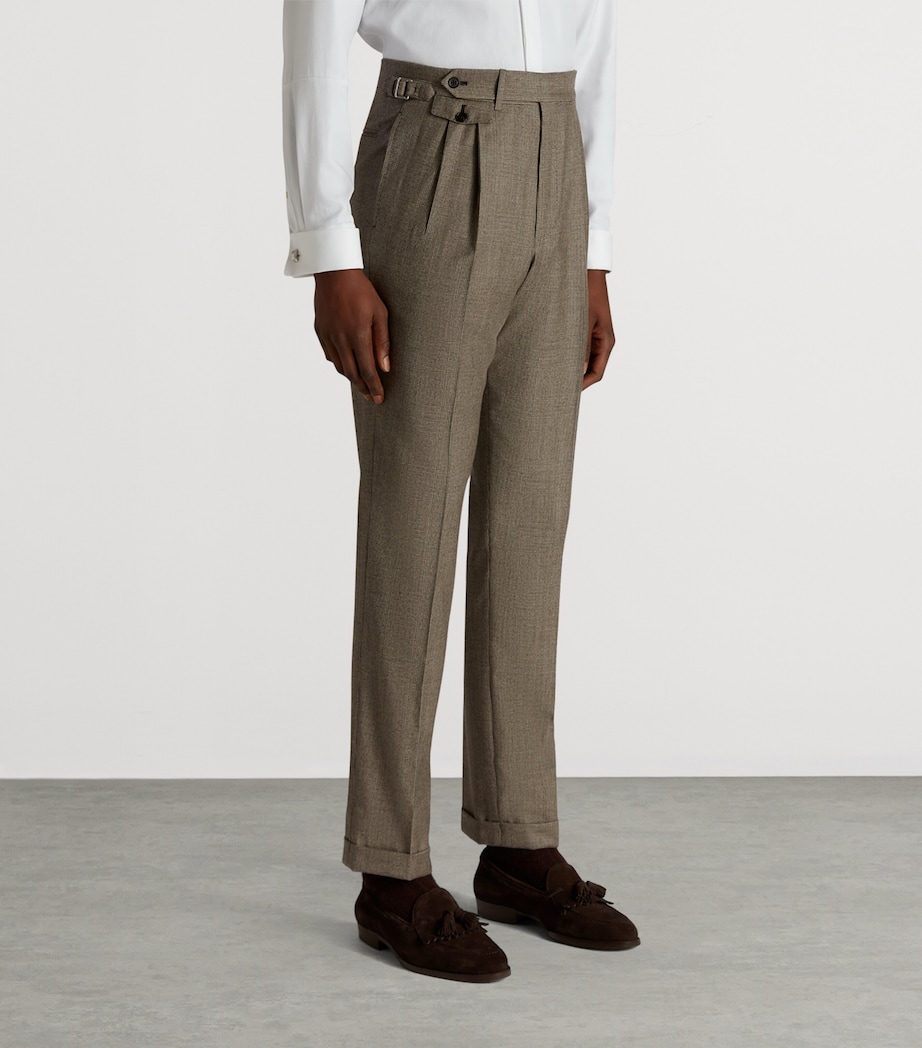 Wool Glen Check Trousers 293SOFT BROWN Image 3