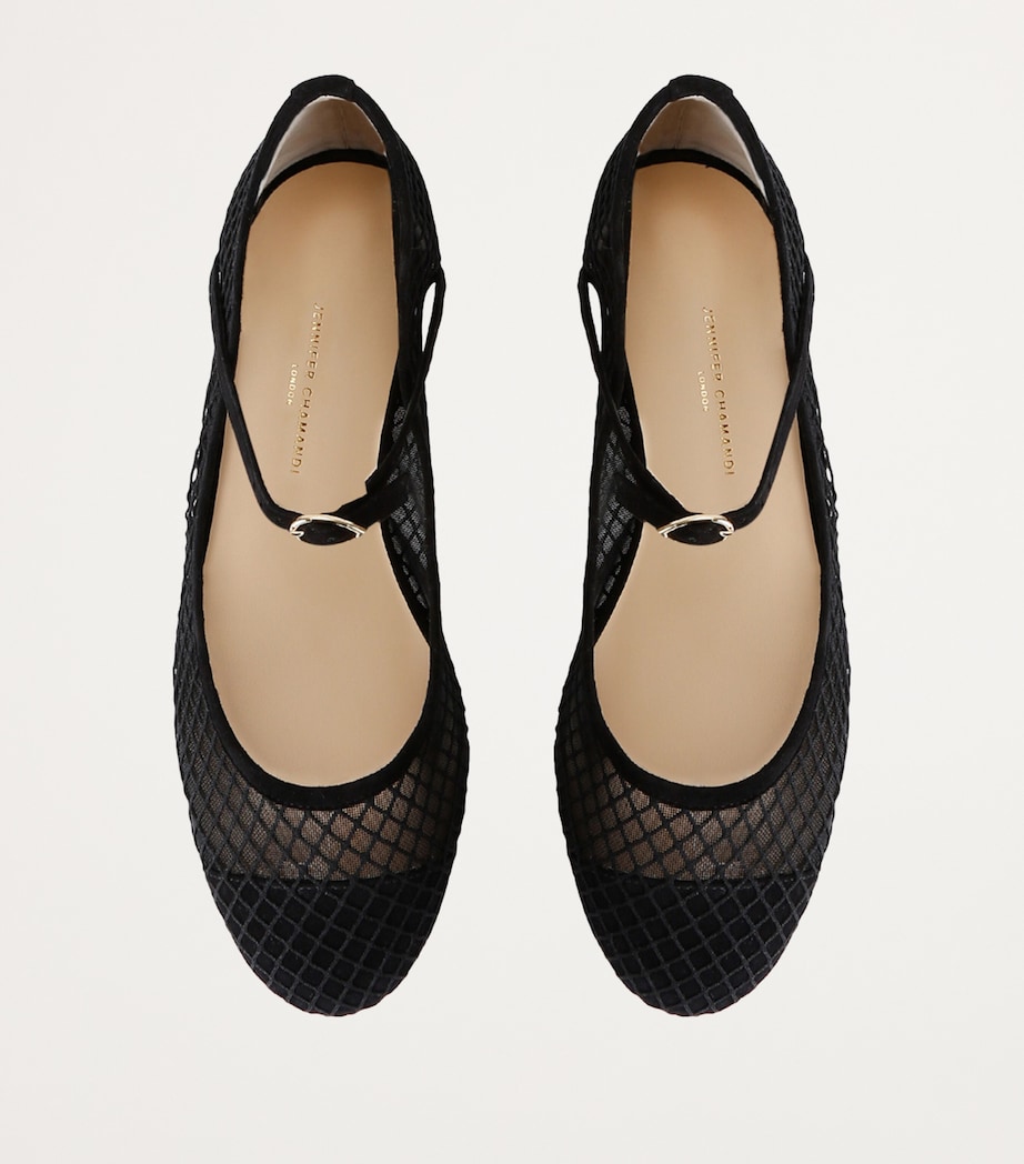 Suede Paolo Ballet Flats BLACK Image 4