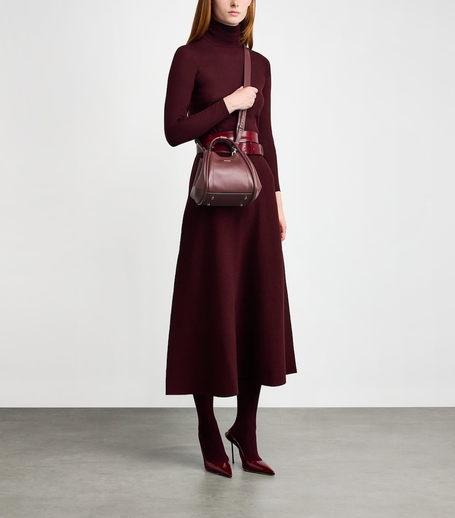 Extra-Small Leather Marine Top-Handle Bag BORDEAUX Image 5