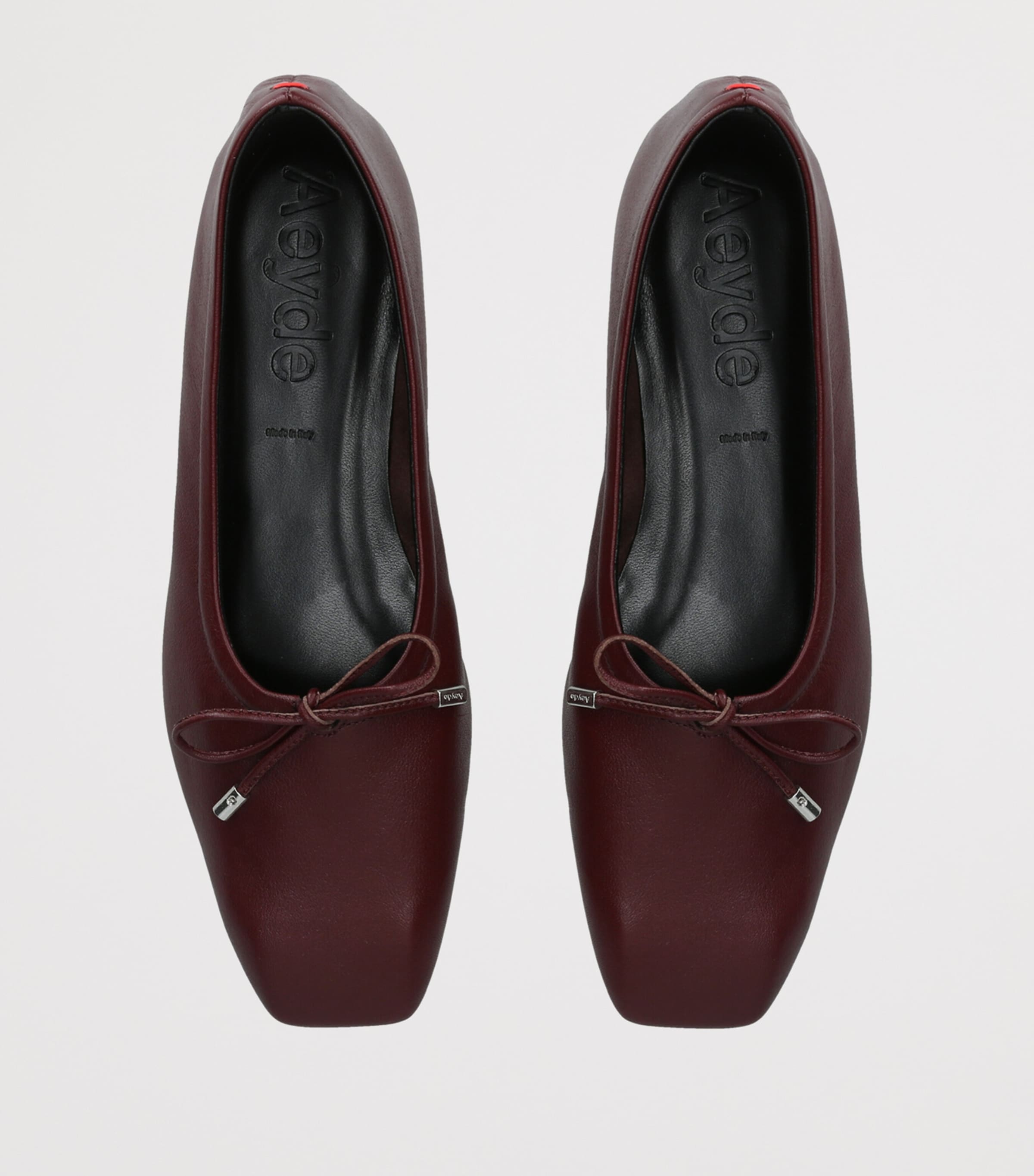aeyde Leather Nomi Ballet Flats Wine Image 3