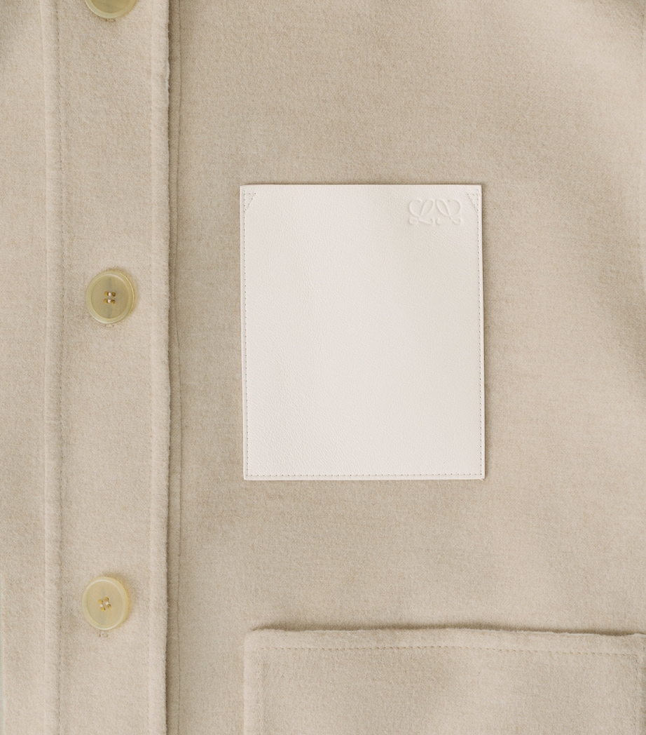 LOEWE Womens Wool-Cashmere Workwear Jacket Beige/white Image 7