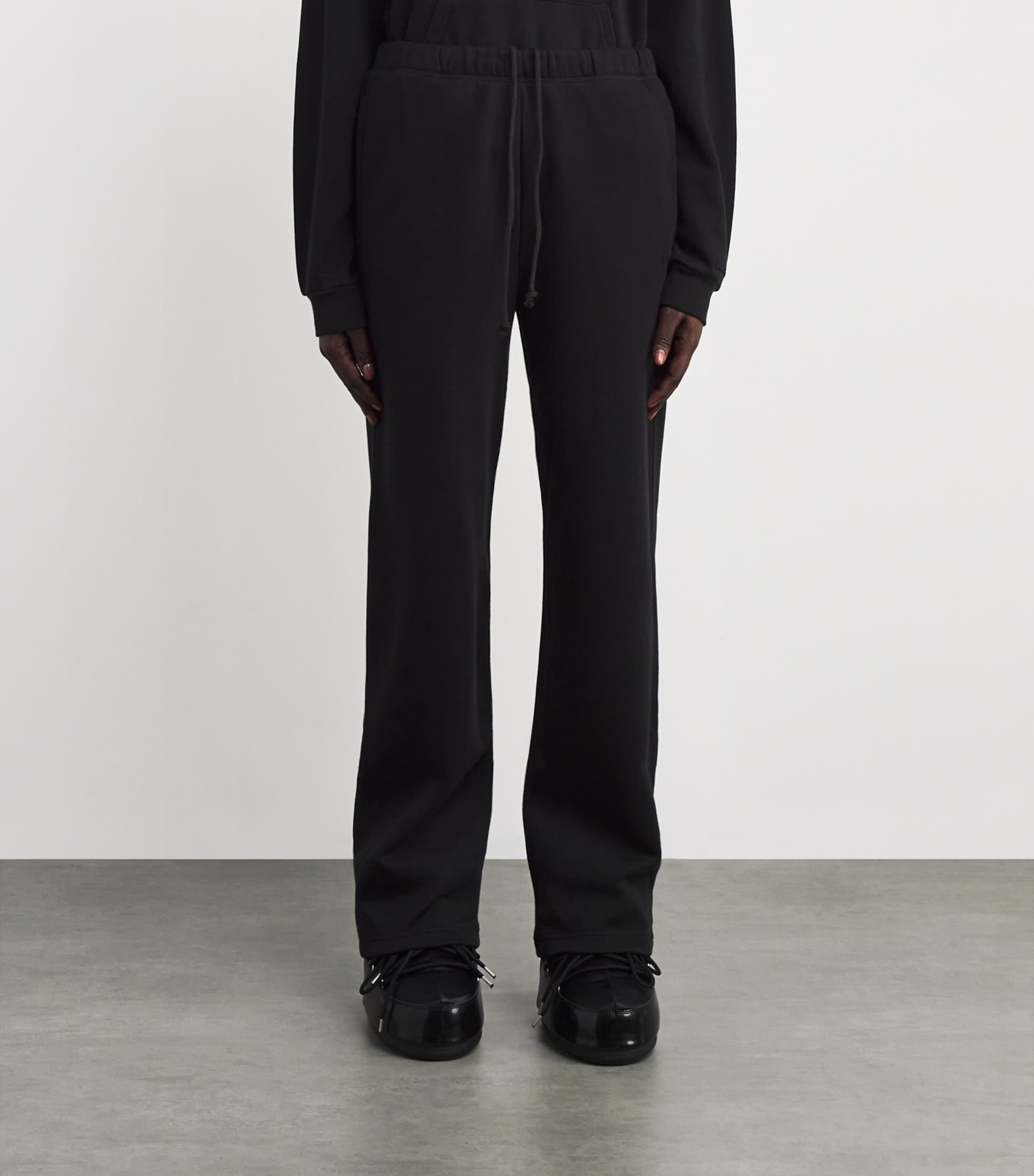 Cotton-Blend Fleece Straight Sweatpants ONYX Image 3