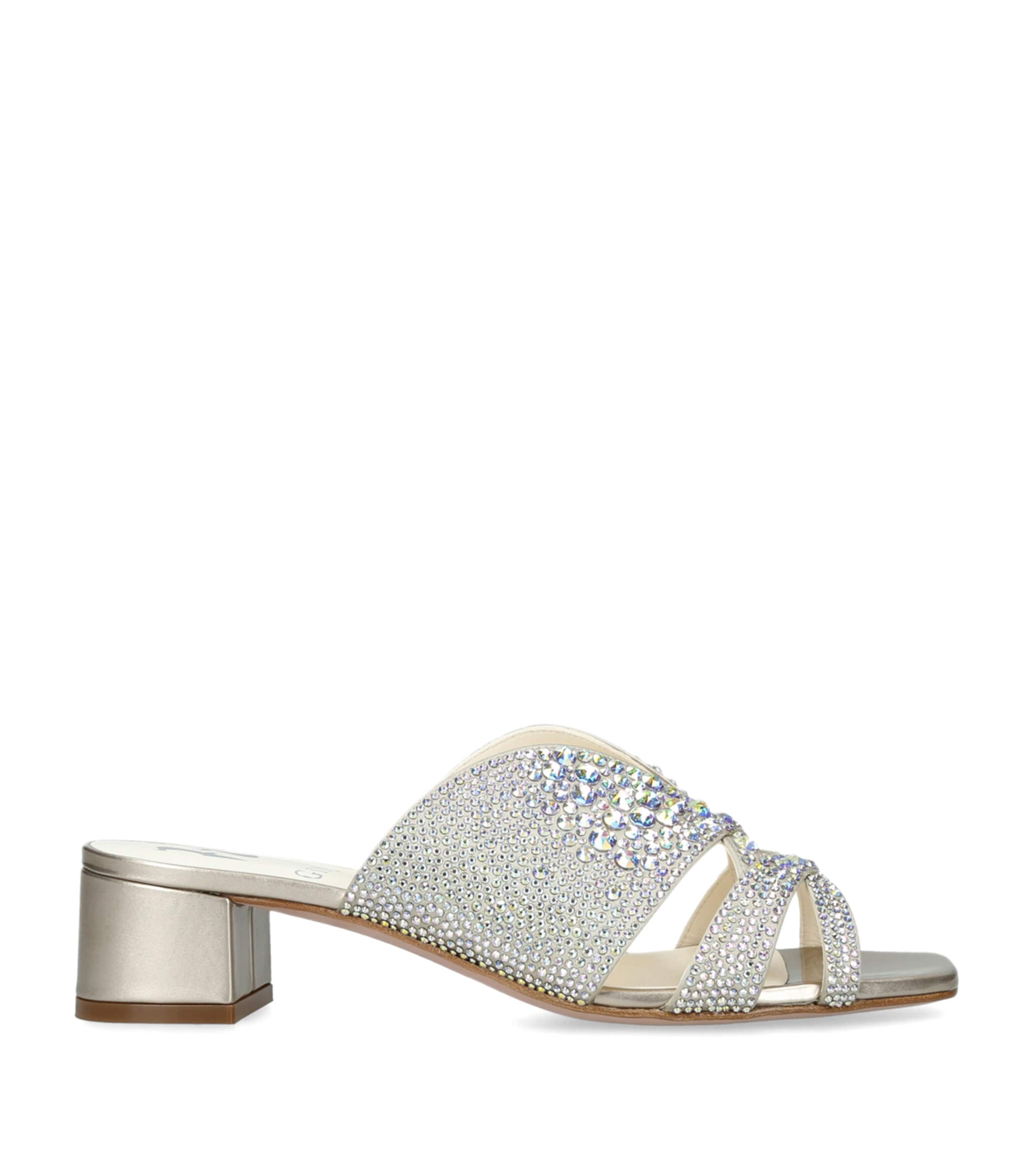 Gina Leather Embellished Stevie Mules 35 White/comb Image 1