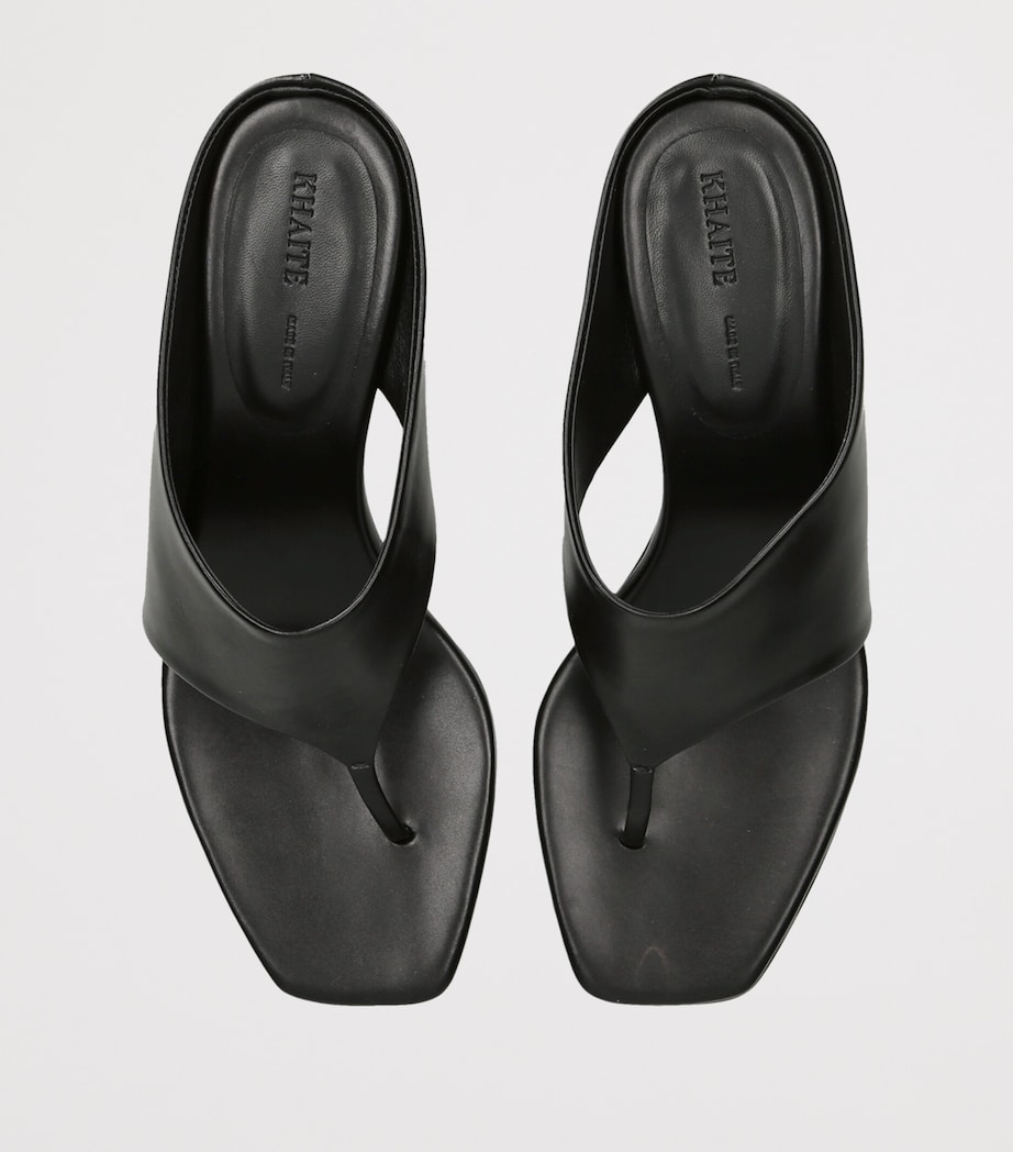 Khaite Leather Marlow Heeled Mules 55 Black Image 3