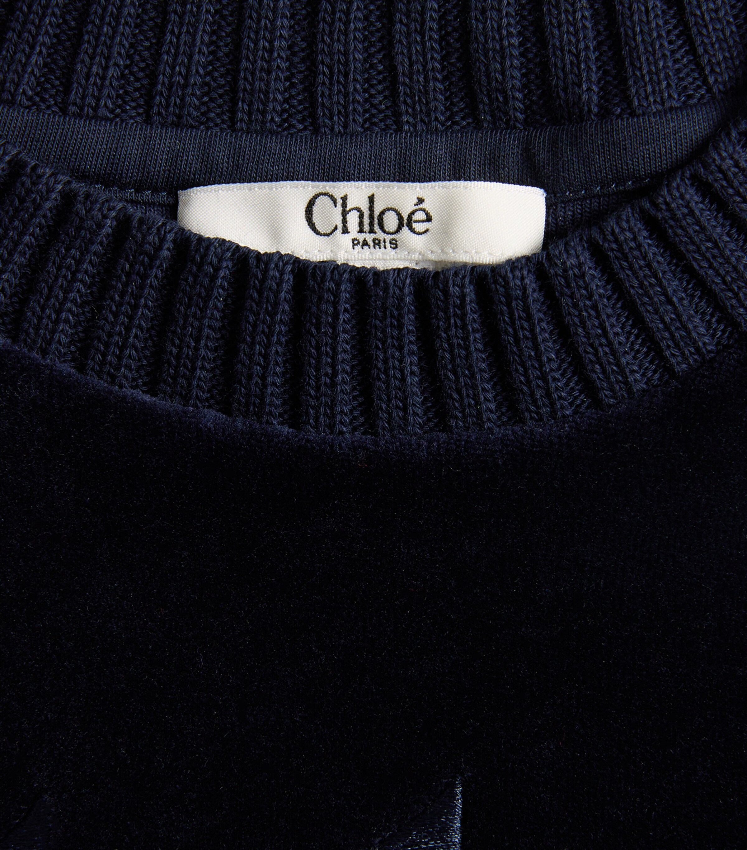 Chloé Kids Velvet Logo Sweatshirt (4-14 Years) Navy Image 2