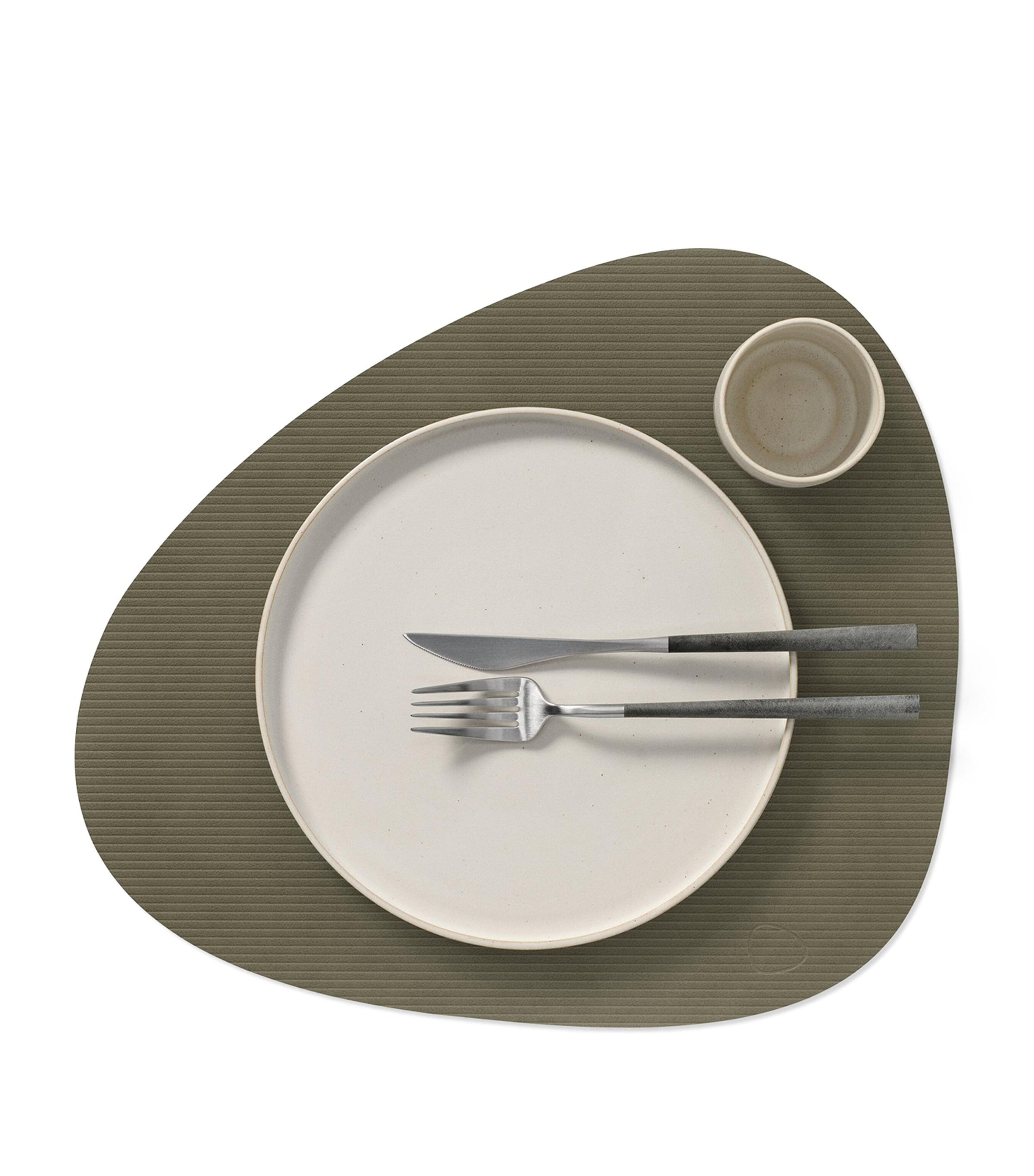 Large Curve Corduroy Placemat (Set of 4) ARMY GREEN Image 2
