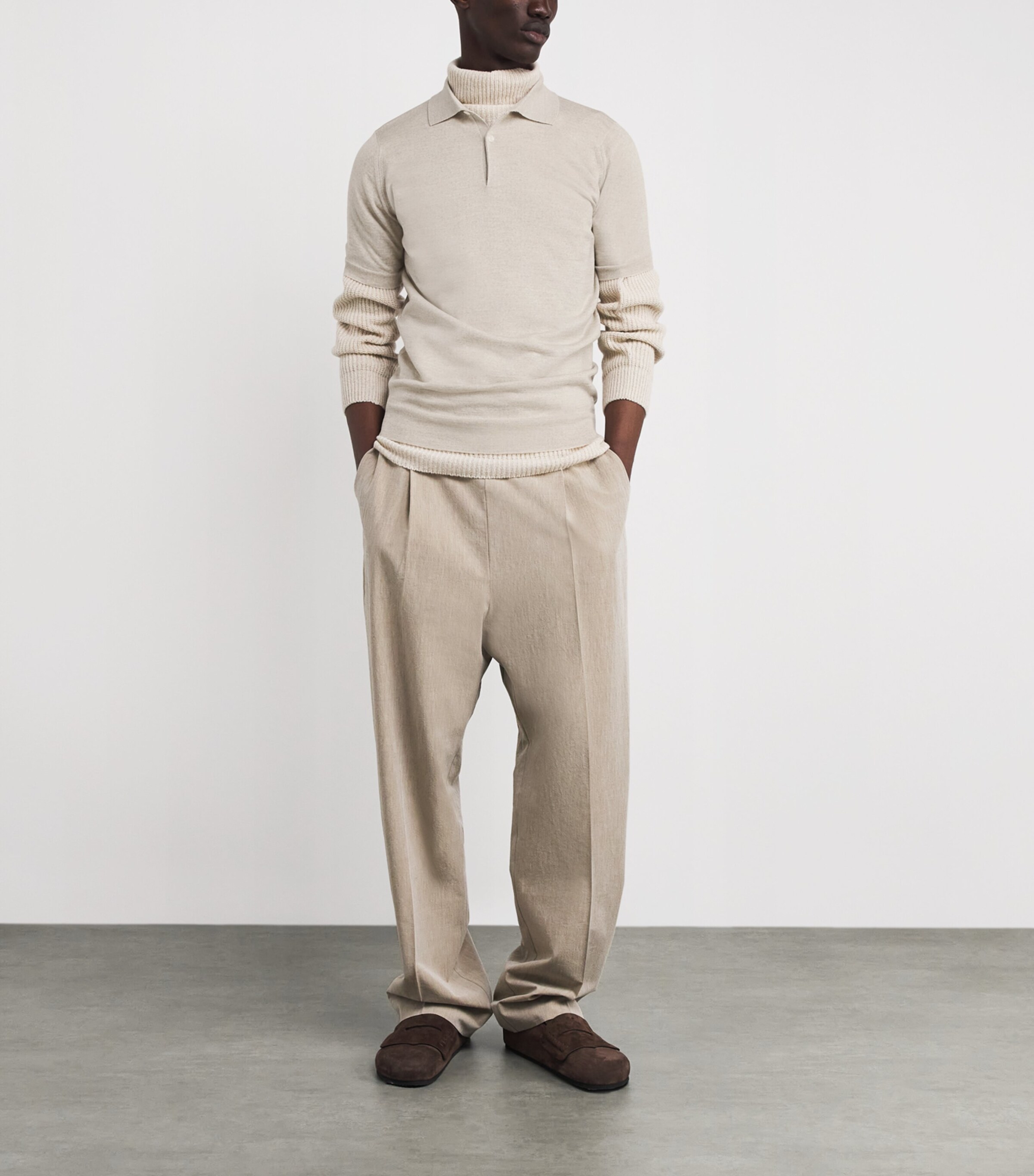 Merino Wool Payton Polo Shirt GREY FLEECE Image 2