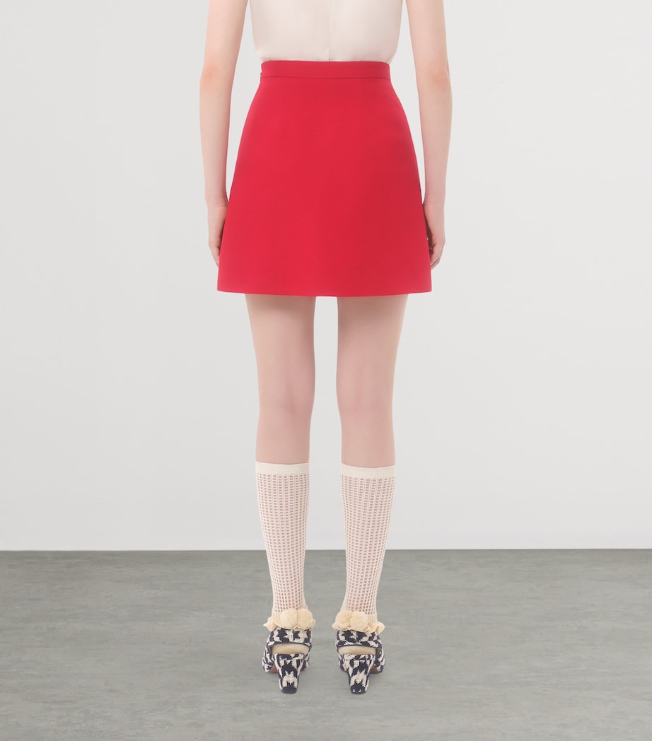 Wool-Silk Embellished Mini Skirt R9M Image 4