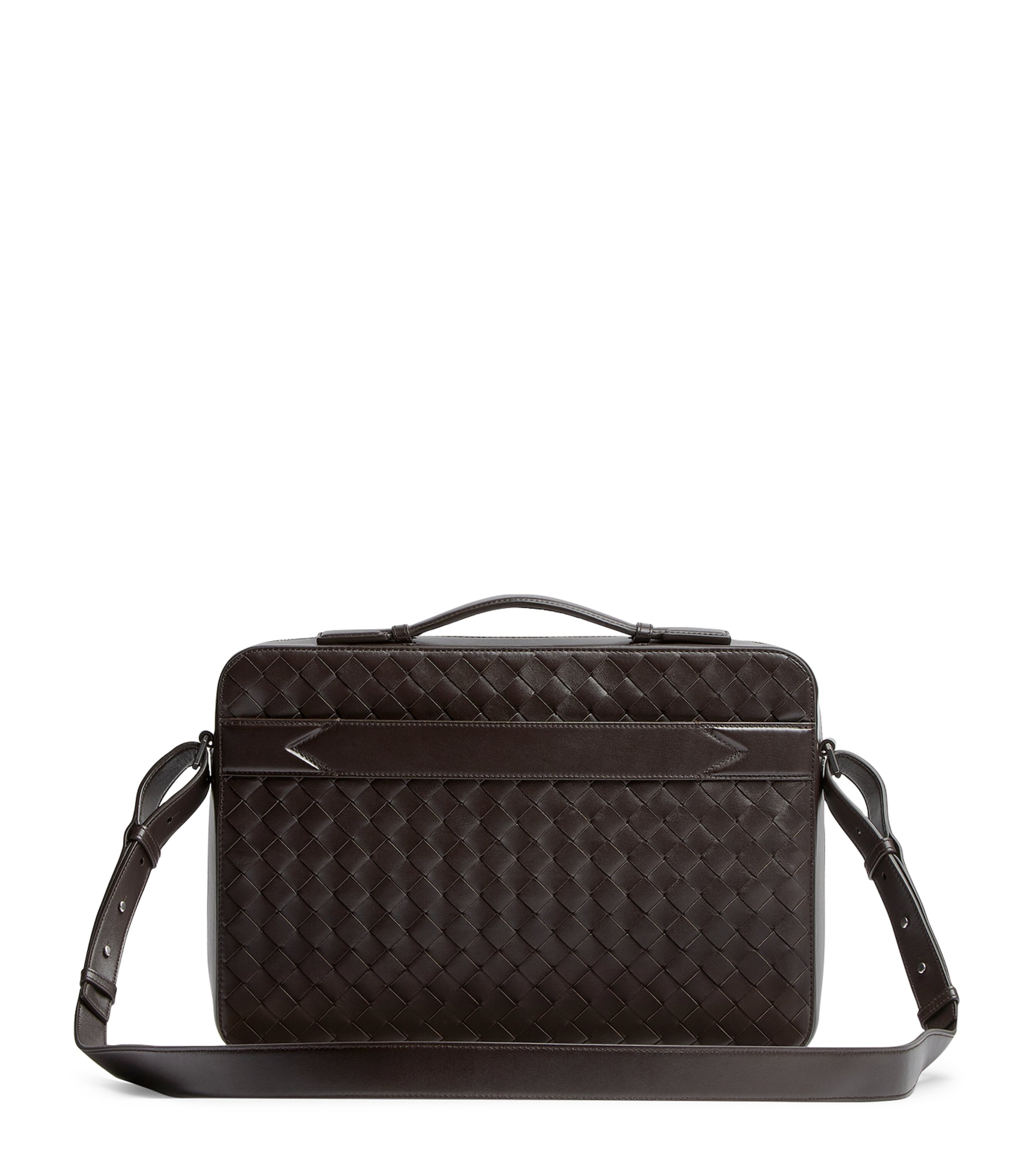 BOTTEGA VENETA SLIM INTRECCIATO LEATHER GETAWAY BRIEFCASE 