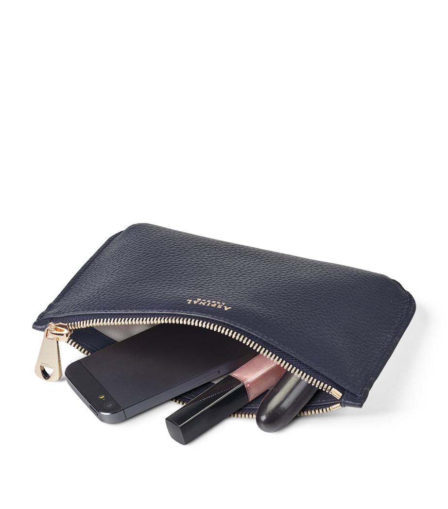 Medium Leather Ella Pouch NAVY Image 2