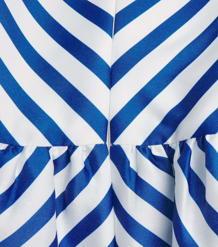 Self-Portrait Womens Stripe Strapless Midi Dress Navy Image 6