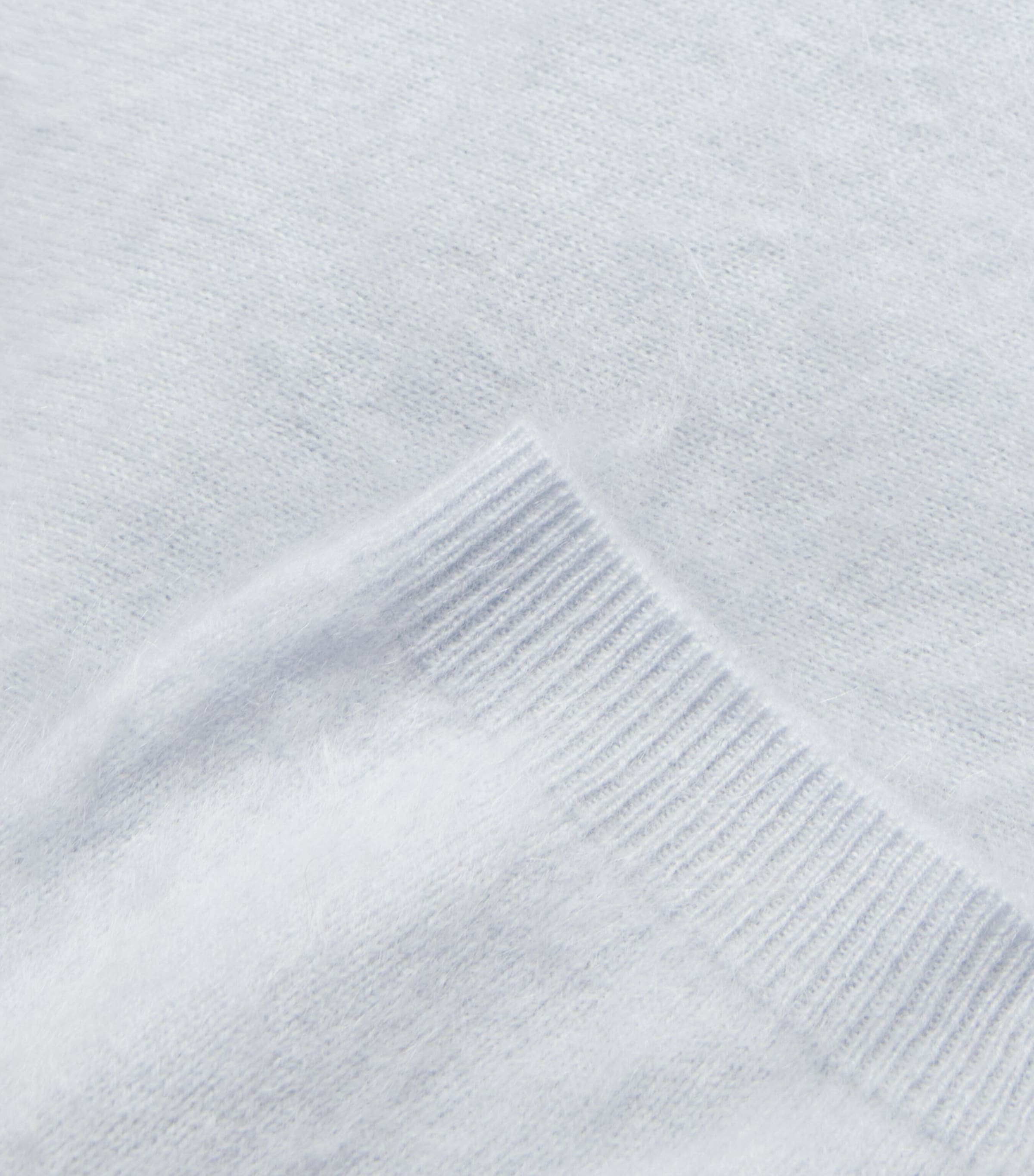 Brushed Cashmere Short-Sleeve Sweater LIGHT BLUE Image 5