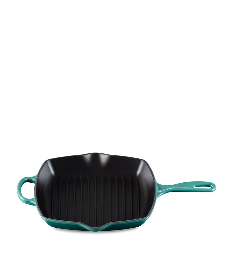 Le Creuset Cast Iron Grillit Pan (26cm) Bleu Riviera Image 3