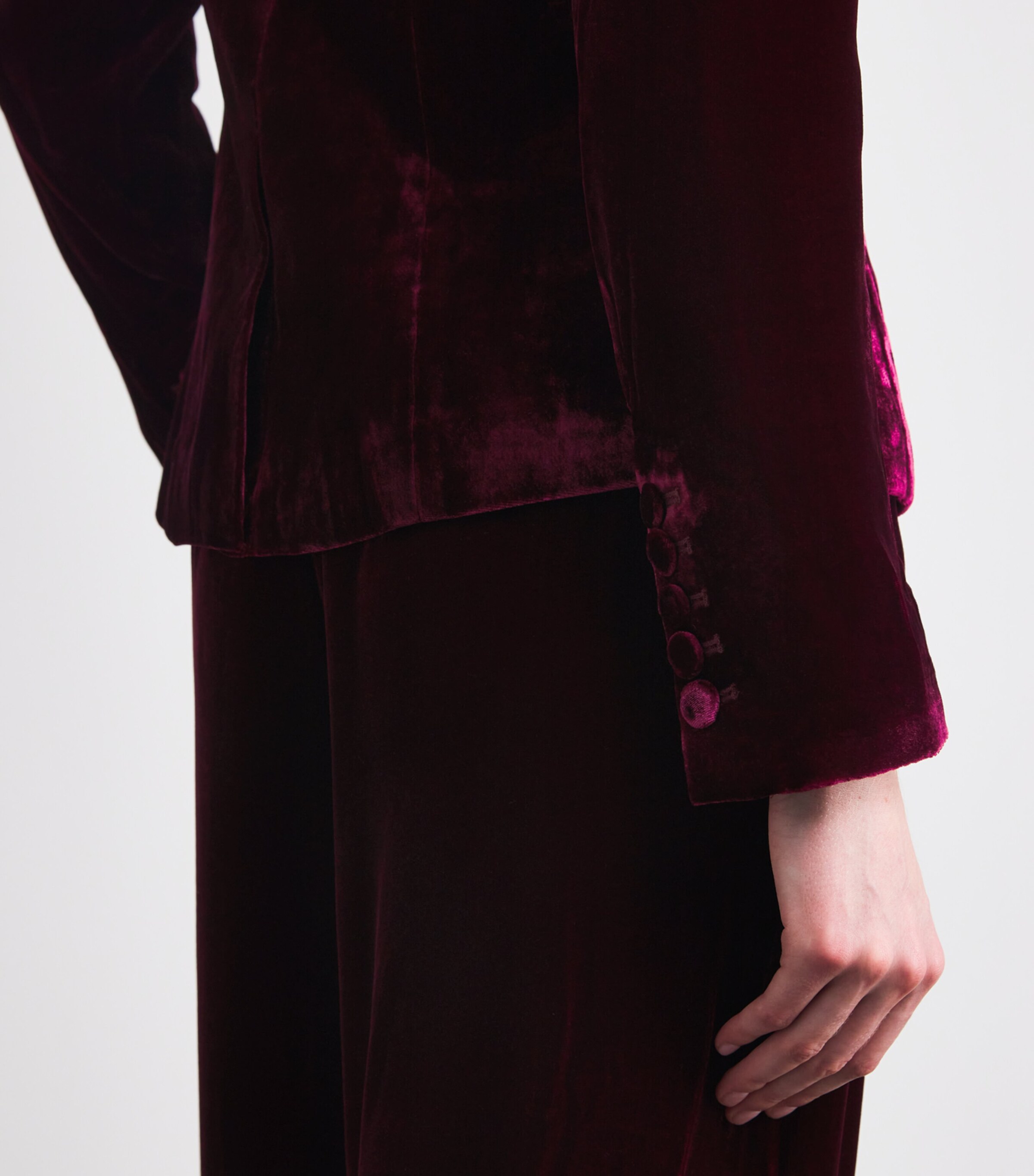 Velvet Marie Double-Breasted Blazer DARK PORT DKPO Image 7