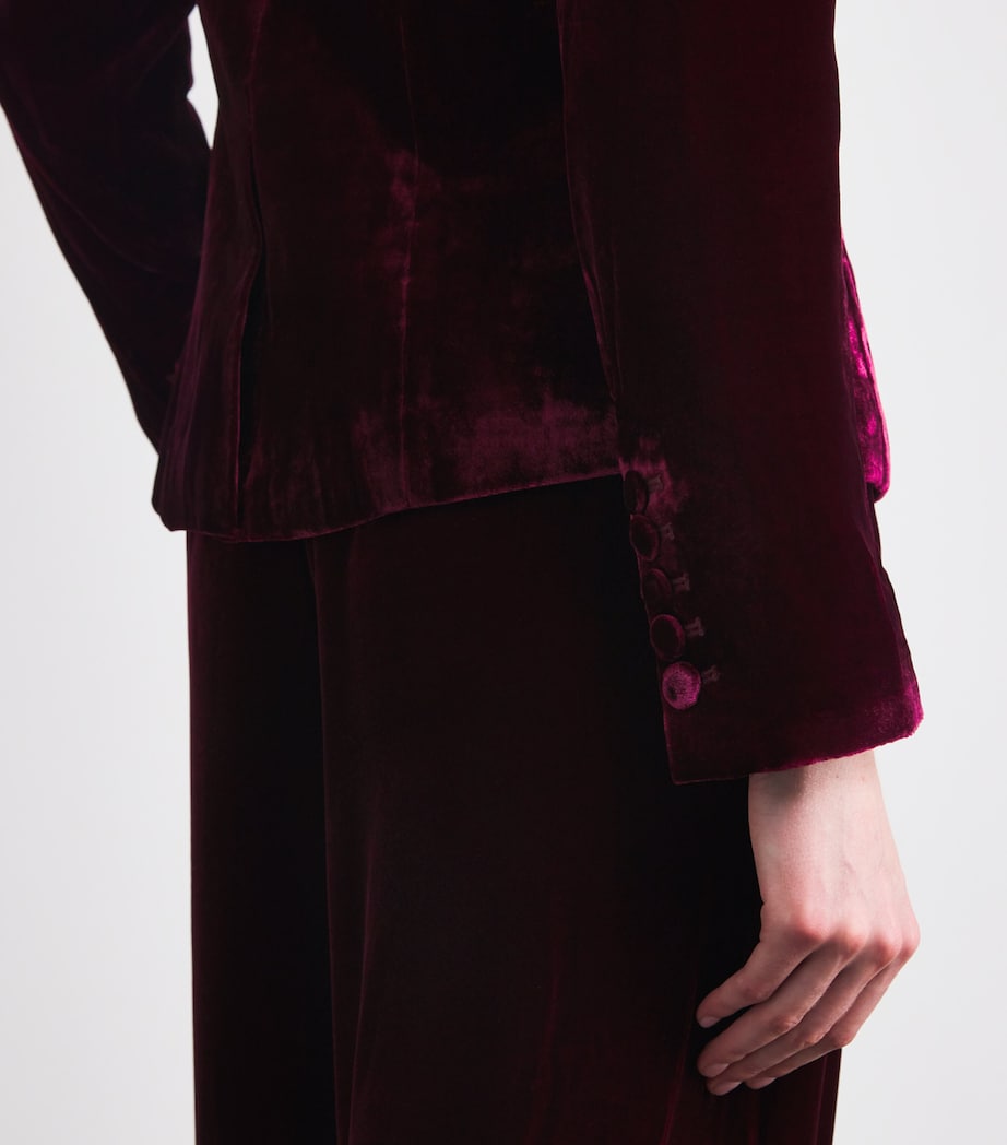Velvet Marie Double-Breasted Blazer DARK PORT DKPO Image 7