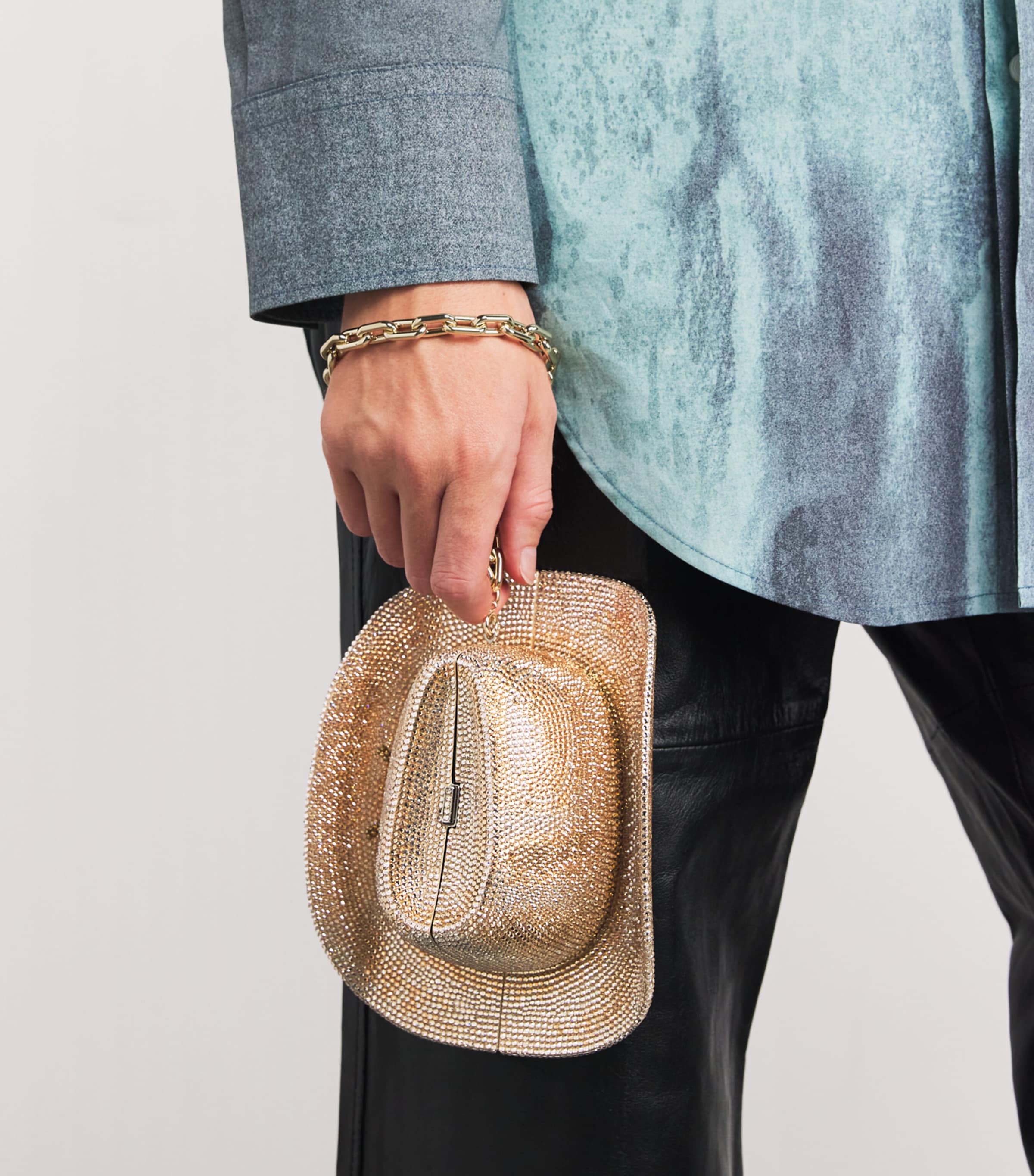 Crystal Cowboy Hat Cheyenne Clutch Bag SPRMT PROSECCO MUTLI Image 2