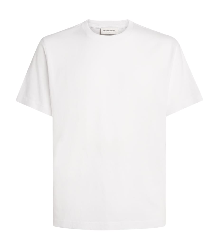 Frescobol Carioca Mens Cotton-Linen Dinis T-Shirt White Image 1
