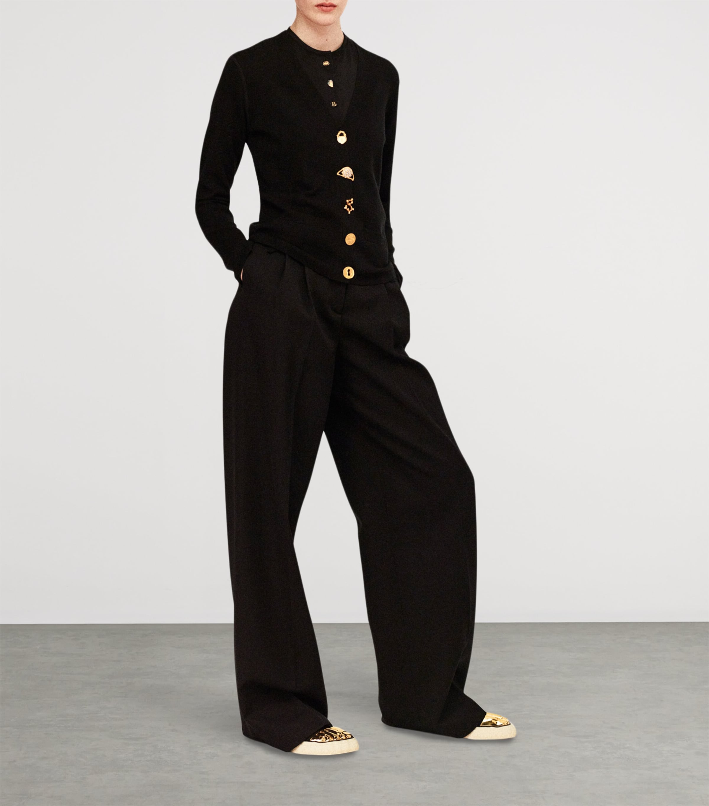 Wool-Blend Anatomy Cardigan 999BLACK Image 3