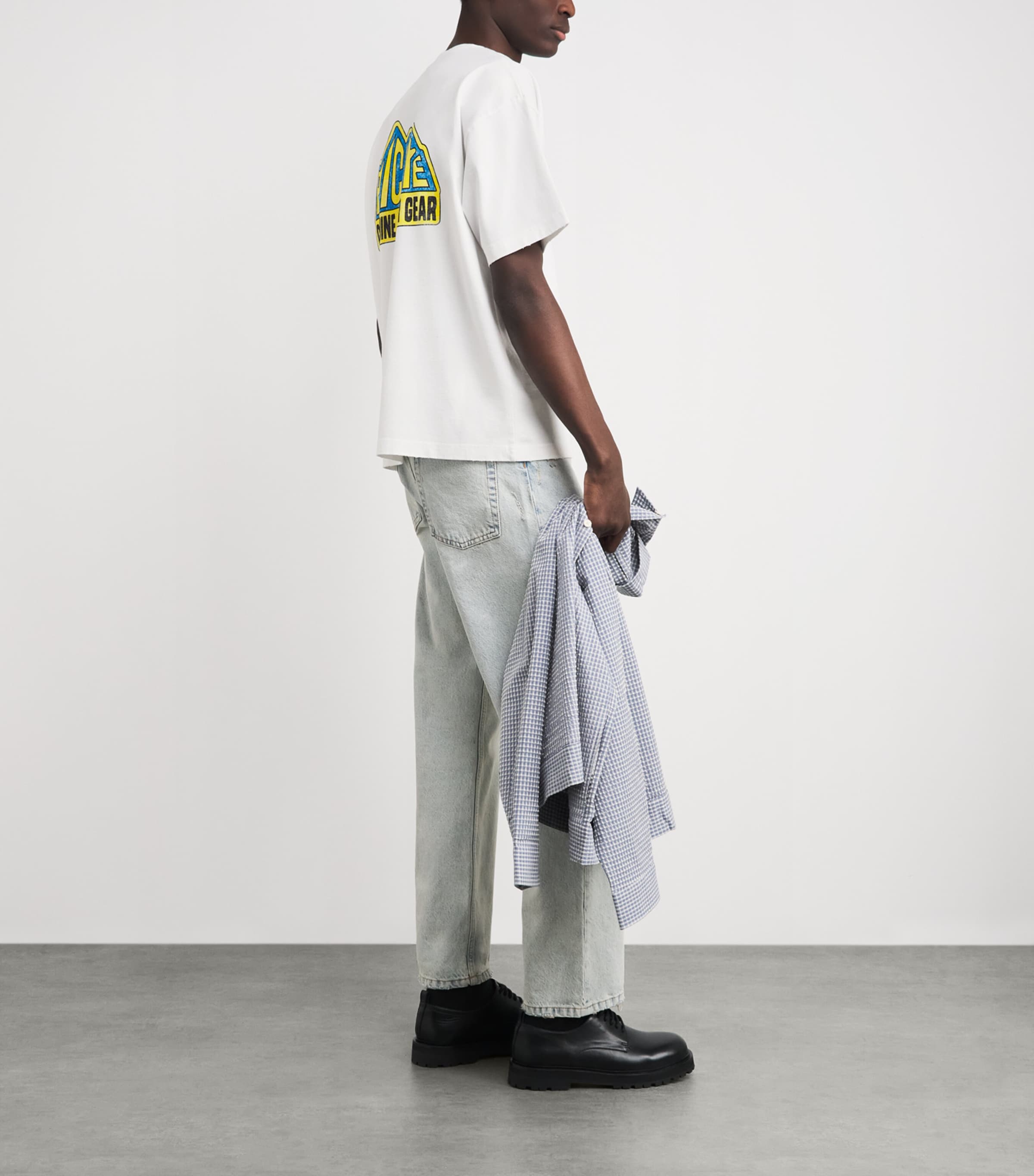 PICANTE Mens Organic Cotton Peaks Icon T-Shirt White Image 2