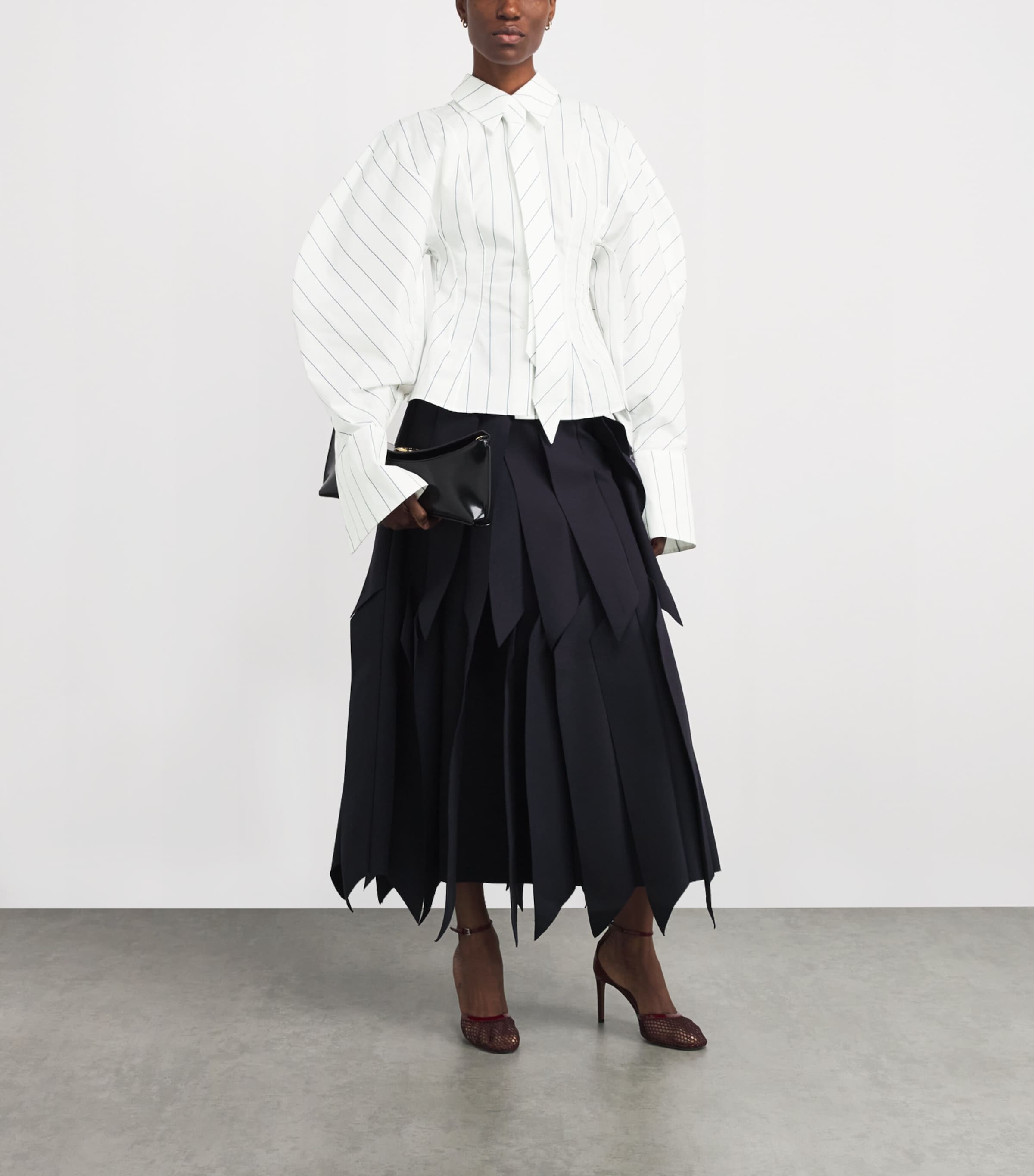 Cotton Poplin Striped Shirt WHITE STRIPE Image 2