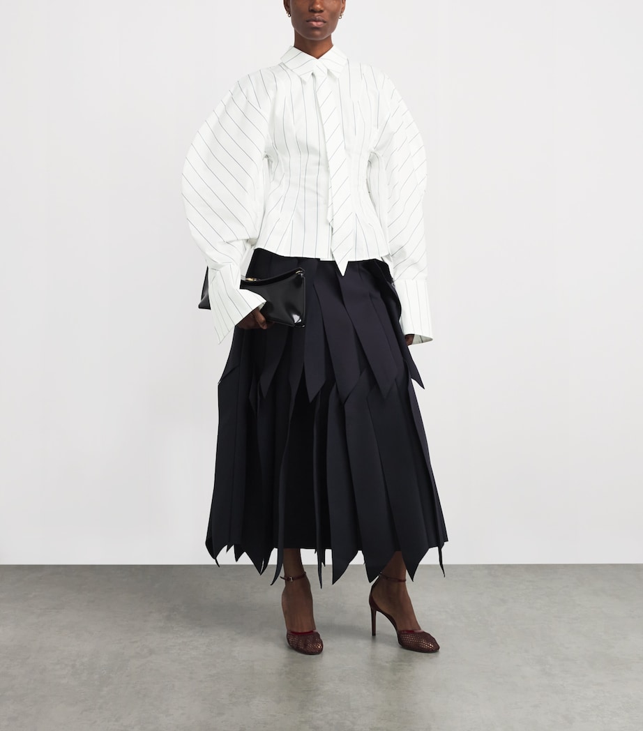 Cotton Poplin Striped Shirt WHITE STRIPE Image 2