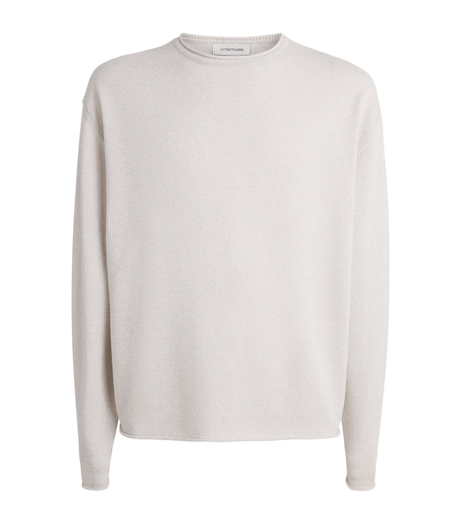 Cotton-Blend Textured Sweater IVORY Image 1