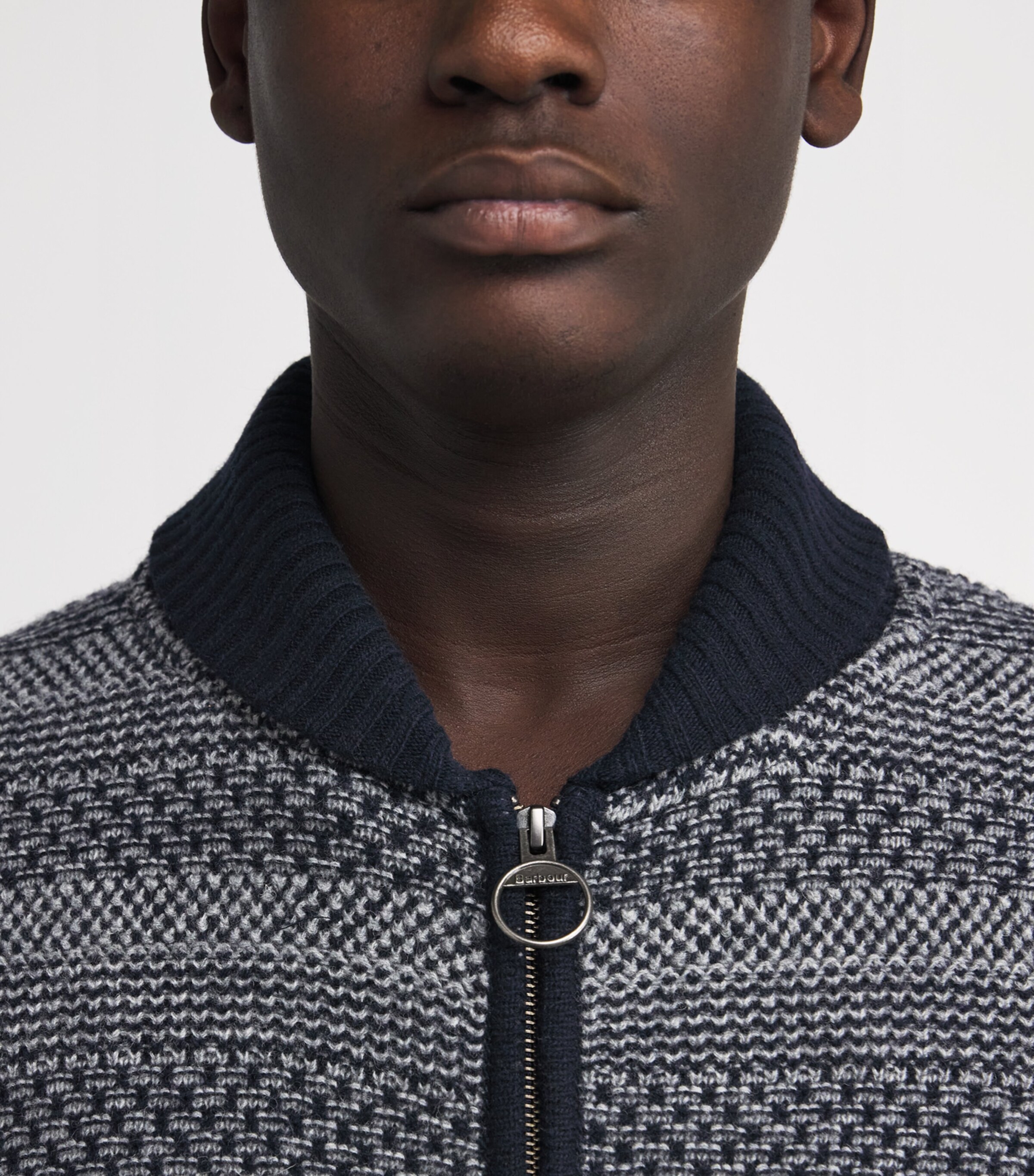 Barbour Mens Wool Helmsley Cardigan Navy Image 6