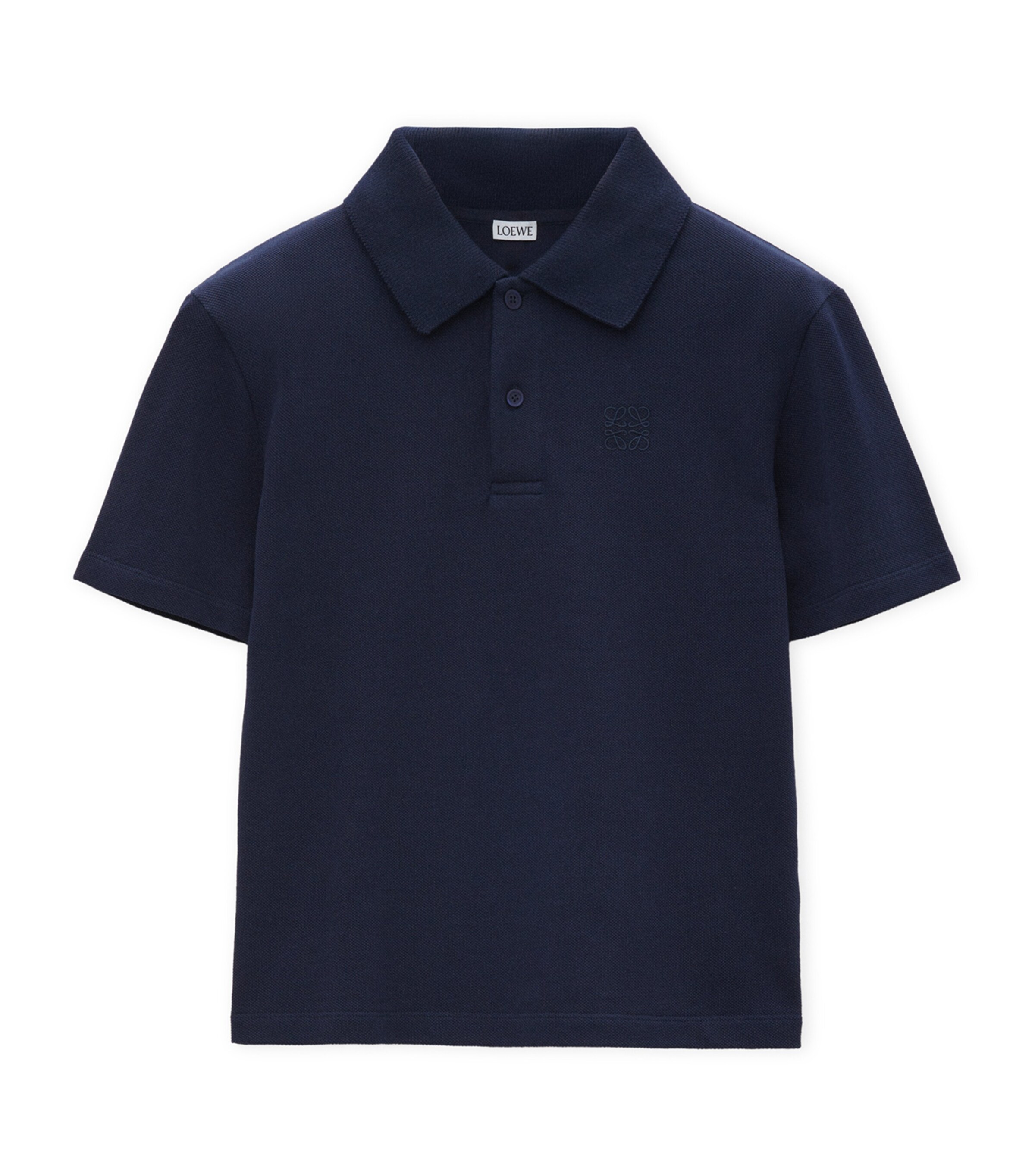 LOEWE Navy Cotton-Blend Polo Shirt | Harrods US