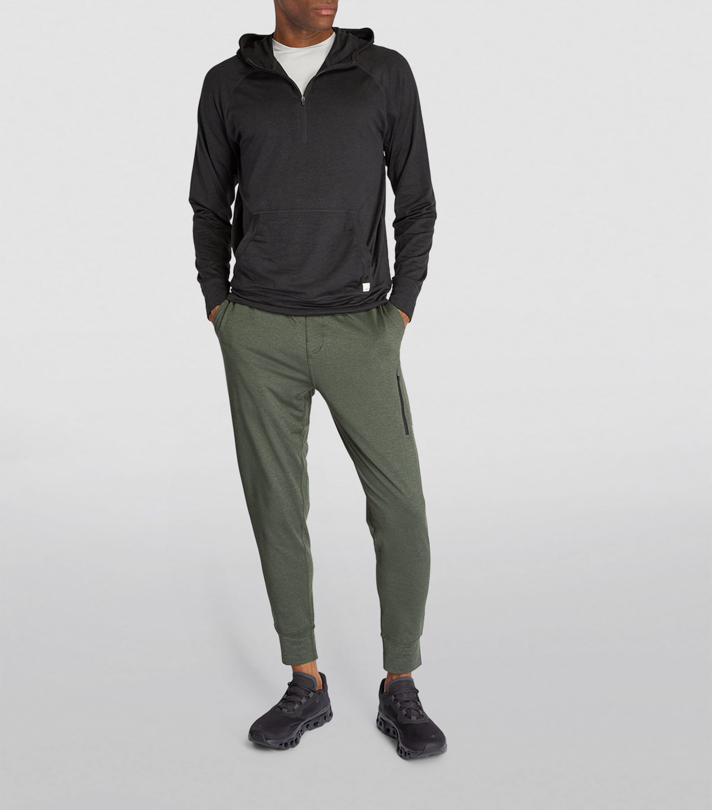 Ponto Performance Half-Zip Hoodie BLACK HEATHER - BLK Image 2