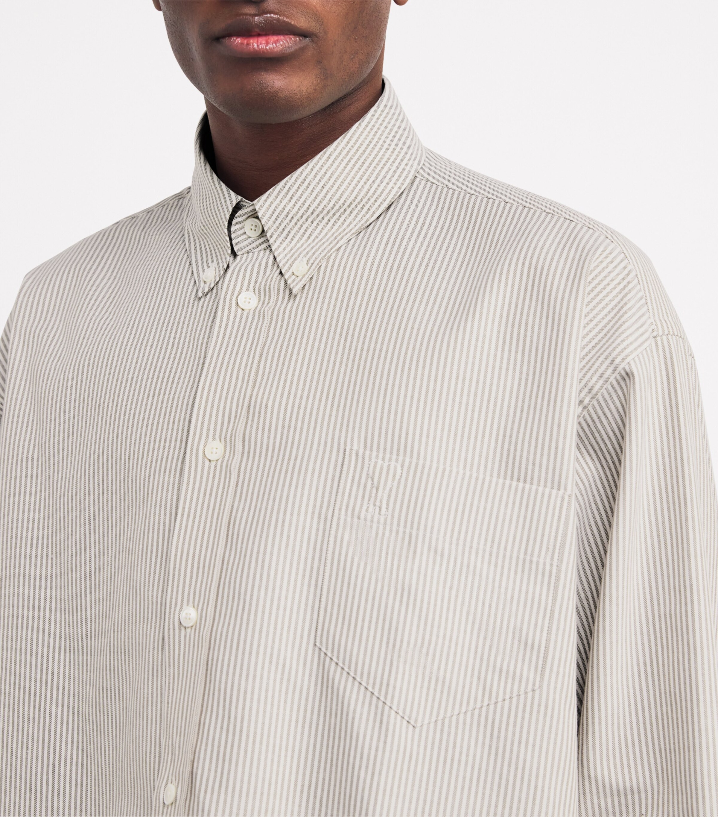 Cotton Cropped Oversized Shirt LDN/BLNC CRM/4761 Image 6