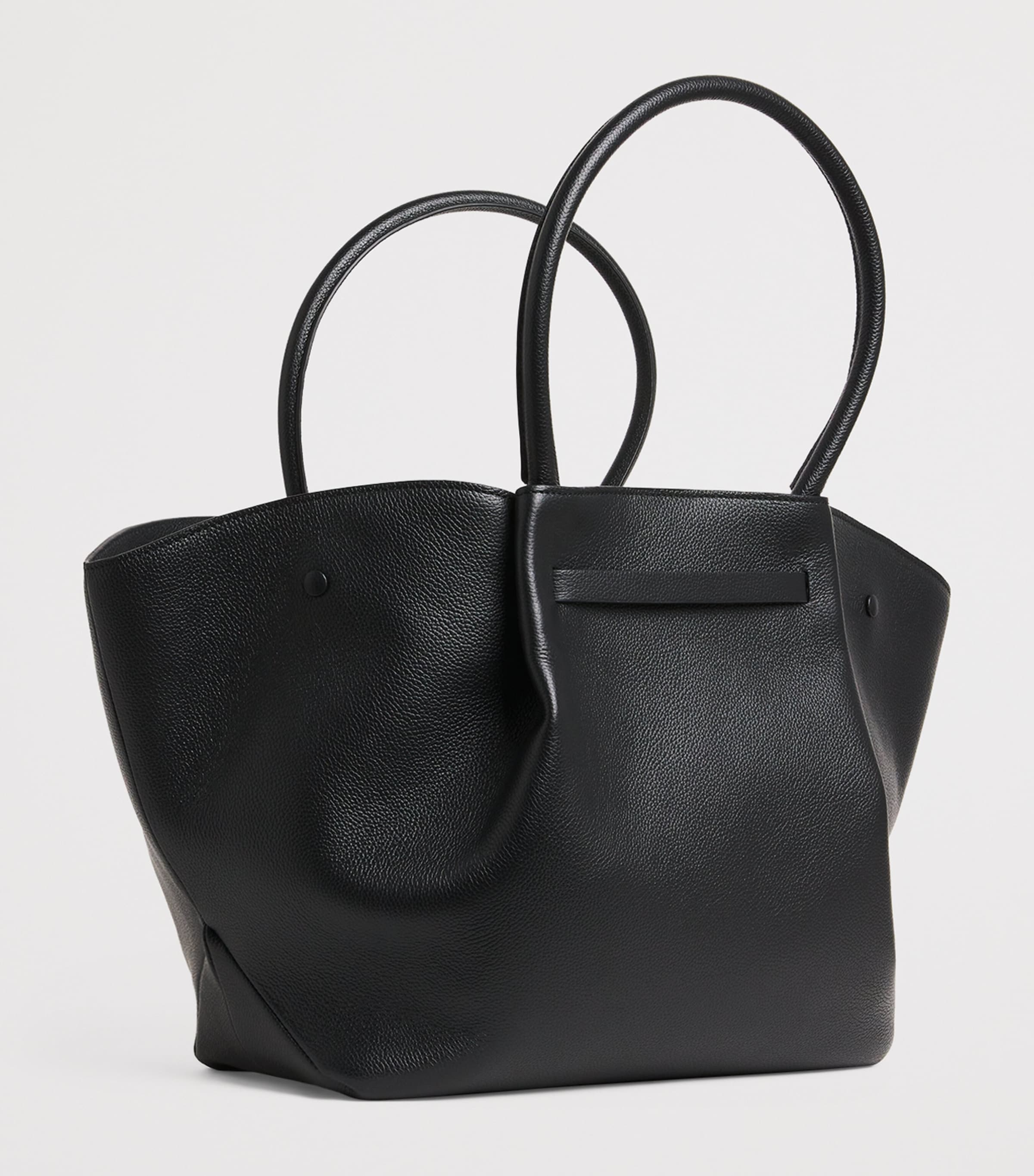 Leather New York Tote Bag BLACK F02 Image 3