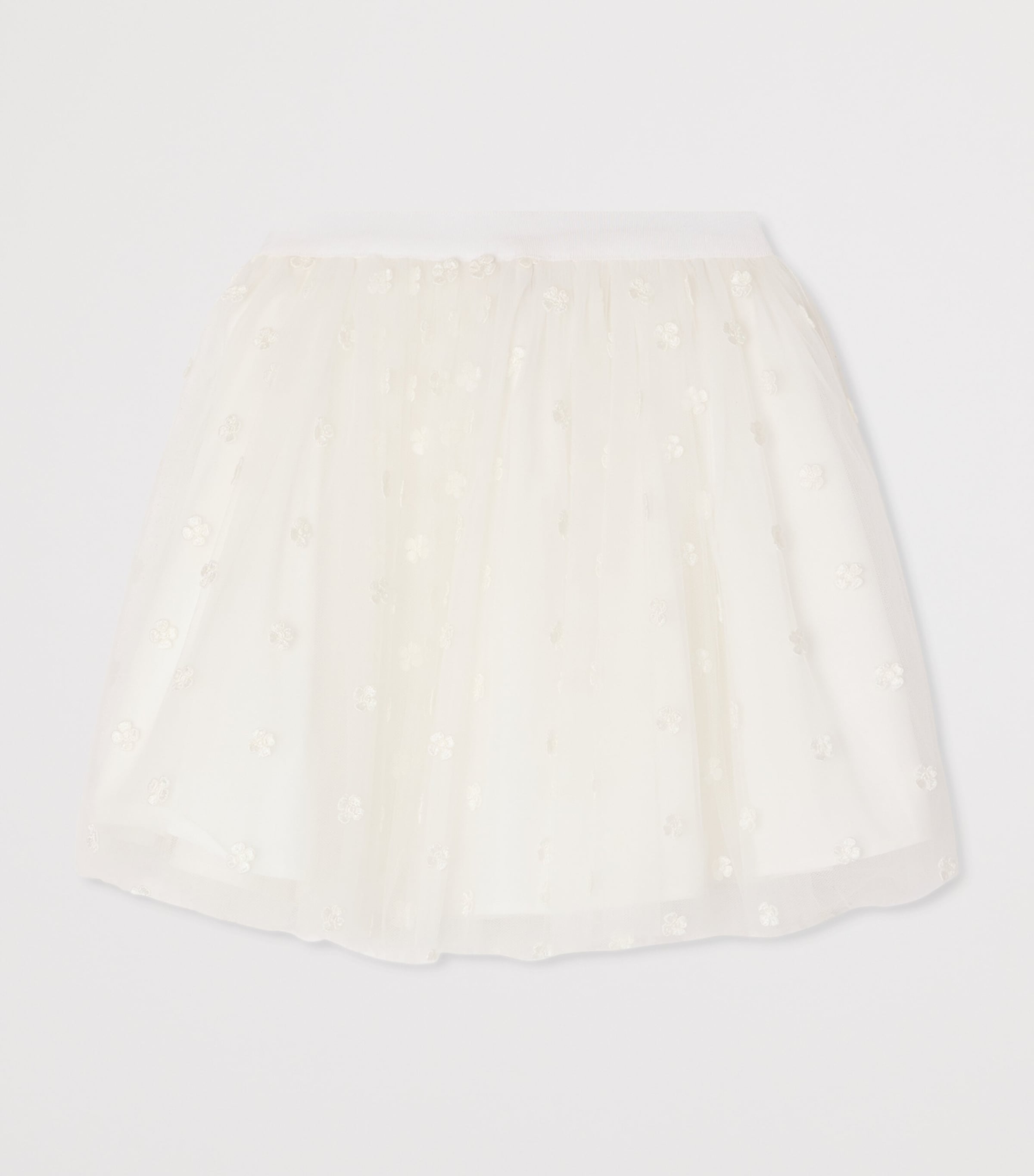 Bonpoint Cotton Tulle Skirt (10-14 Years) Blanc Naturel Image 2