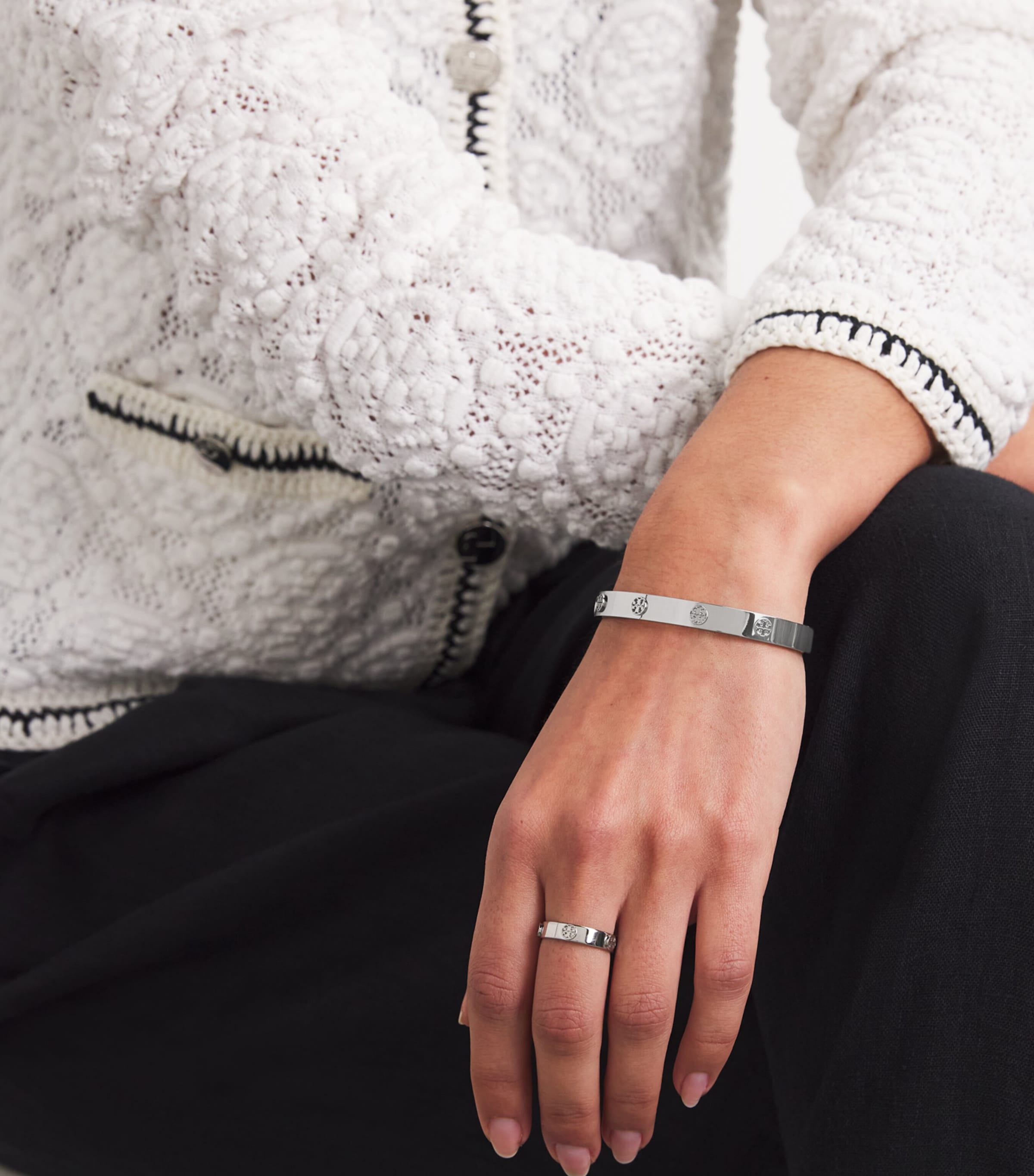 Miller Stud Hinge Bangle TORY SILVER Image 5