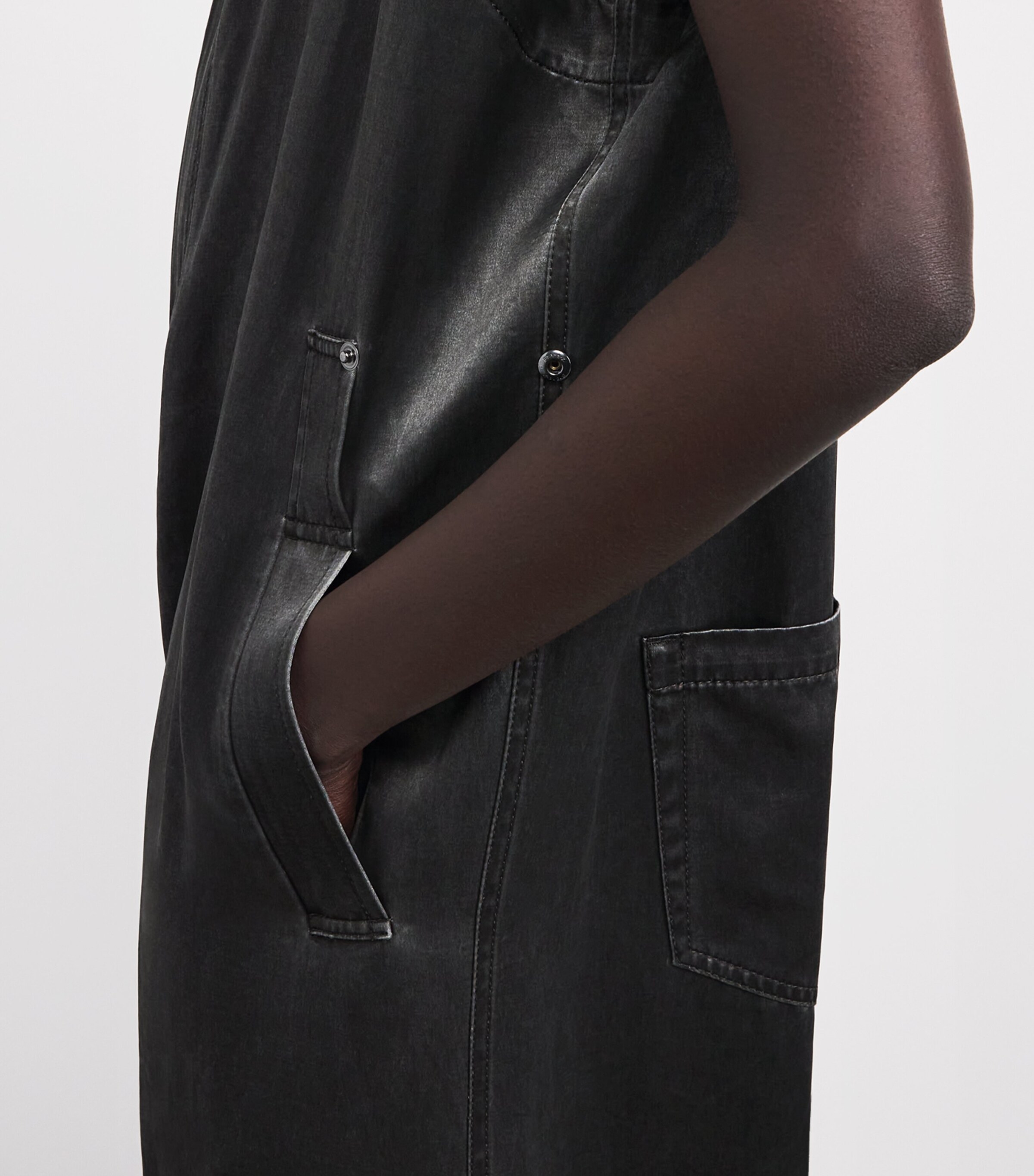 Issey Miyake Womens Pseudo Jeans Jumpsuit Charcoal Image 3