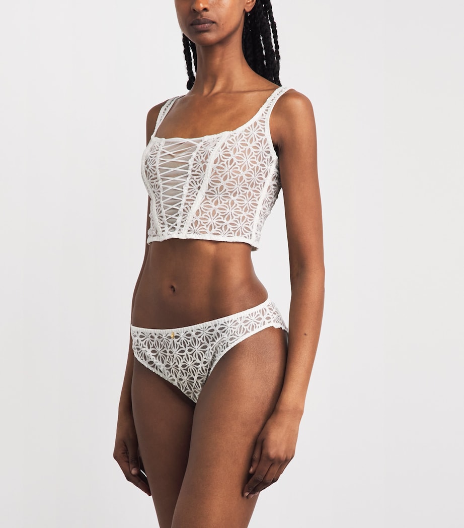 Aubade Womens Lace Secret Memories Briefs Ivory Image 2