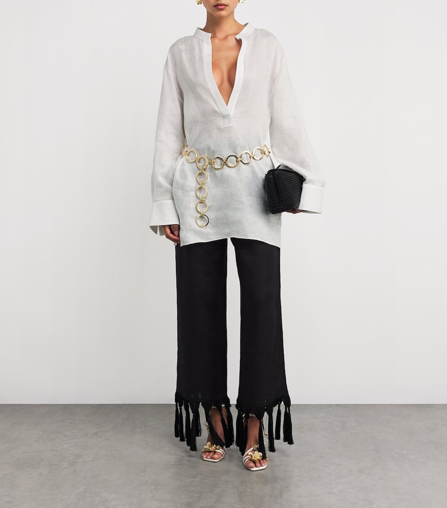 Linen Bahamas Tunic Mini Dress LATTE Image 6