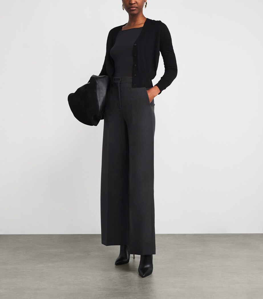 Virgin Wool-Blend Flannel Alana Trousers DARK SMOKE Image 2