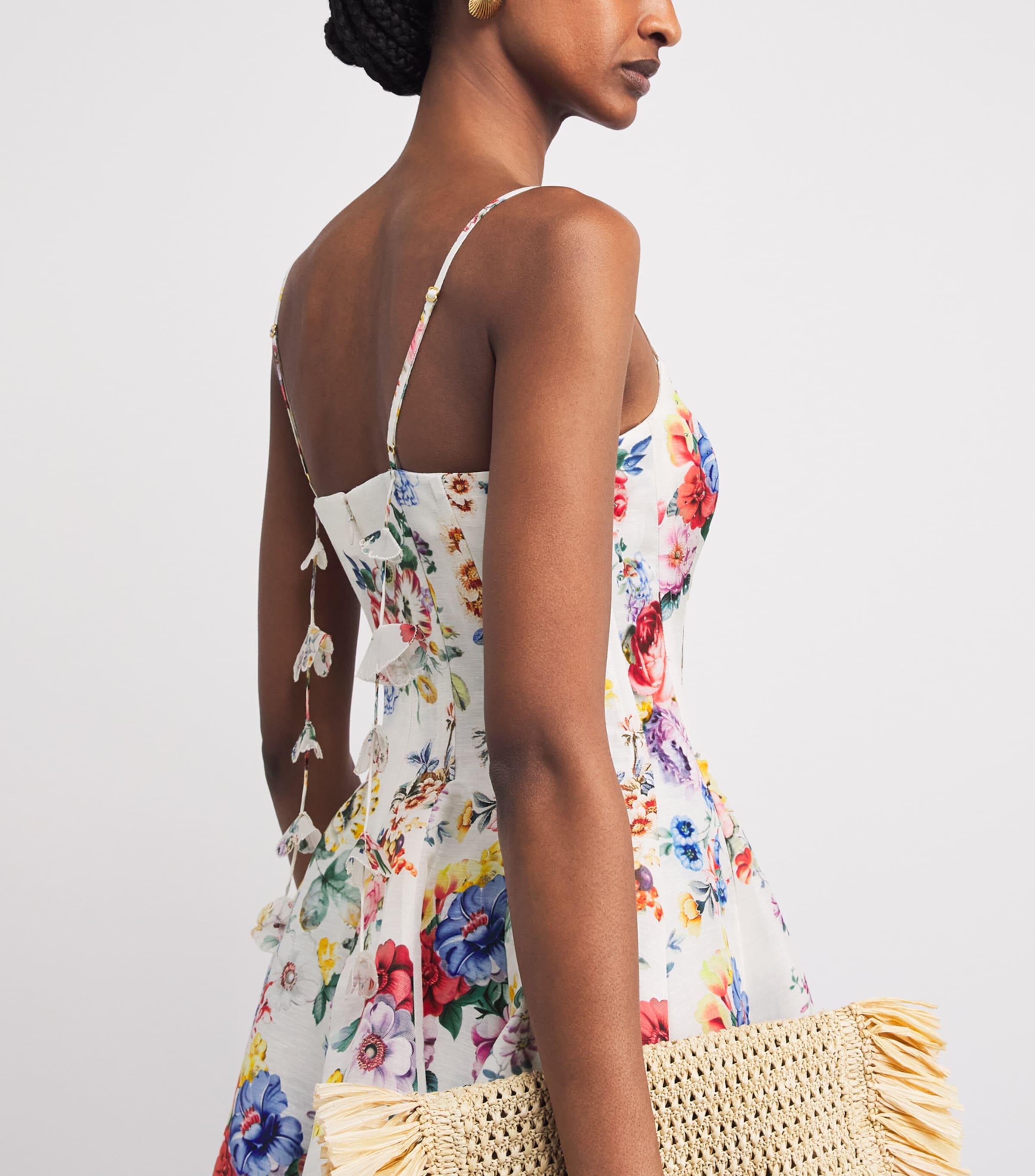 Camilla Womens Silk-Linen Floral Mini Dress Ilefgran Image 5