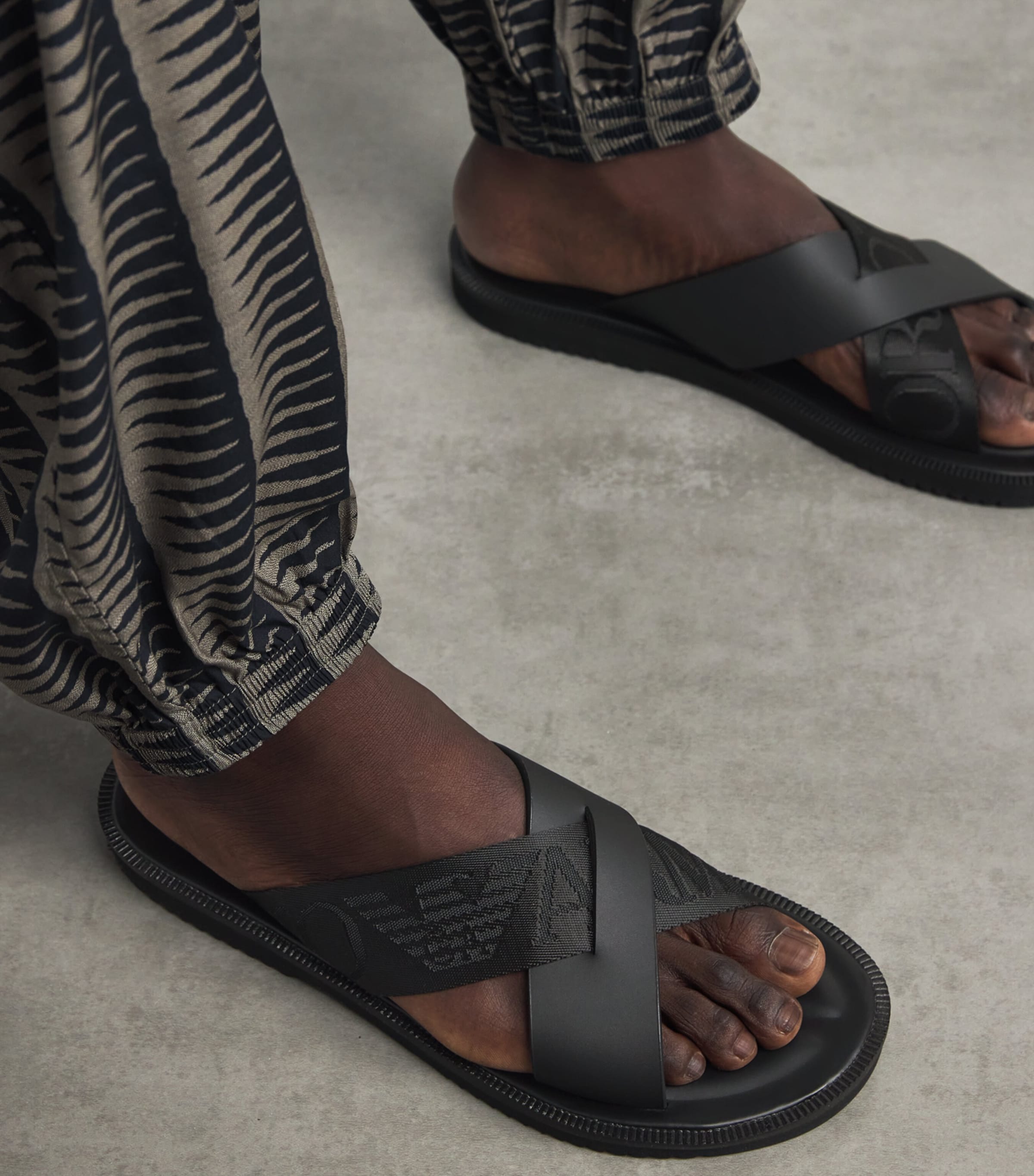 Emporio Armani Leather Crossover Sandals Image 2