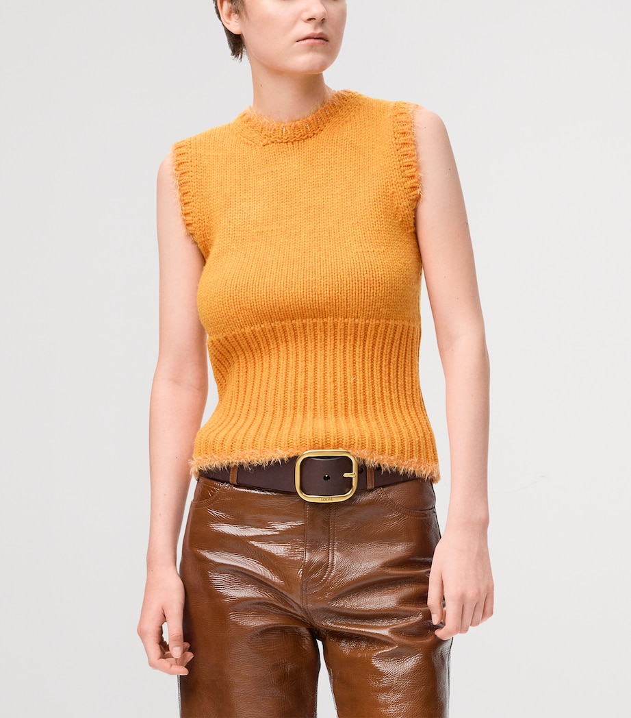 Wool-Blend Ribbed Sweater Vest ORANGE Image 3