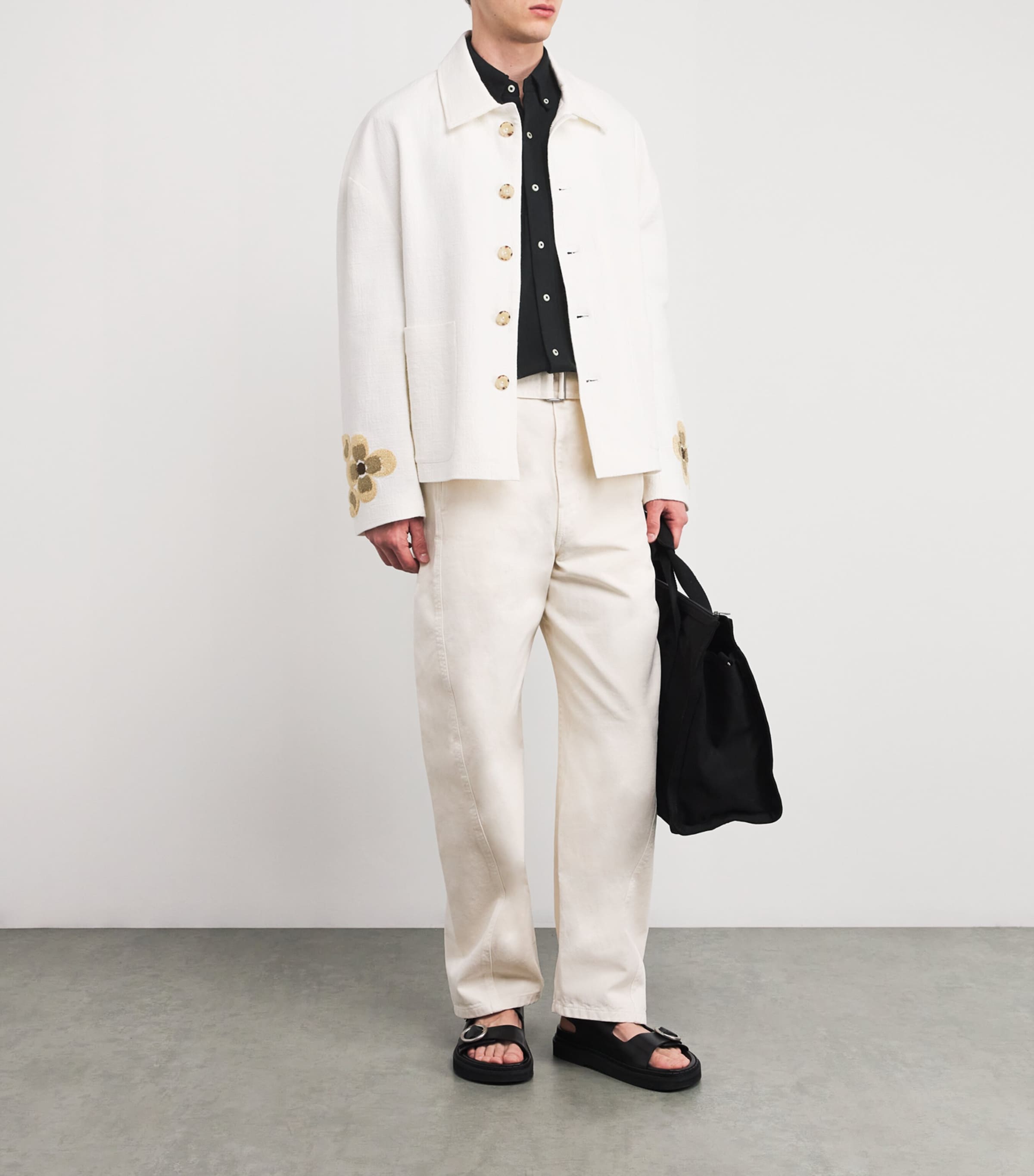 Cotton Featherweight Mesh Shirt BLACK Image 2