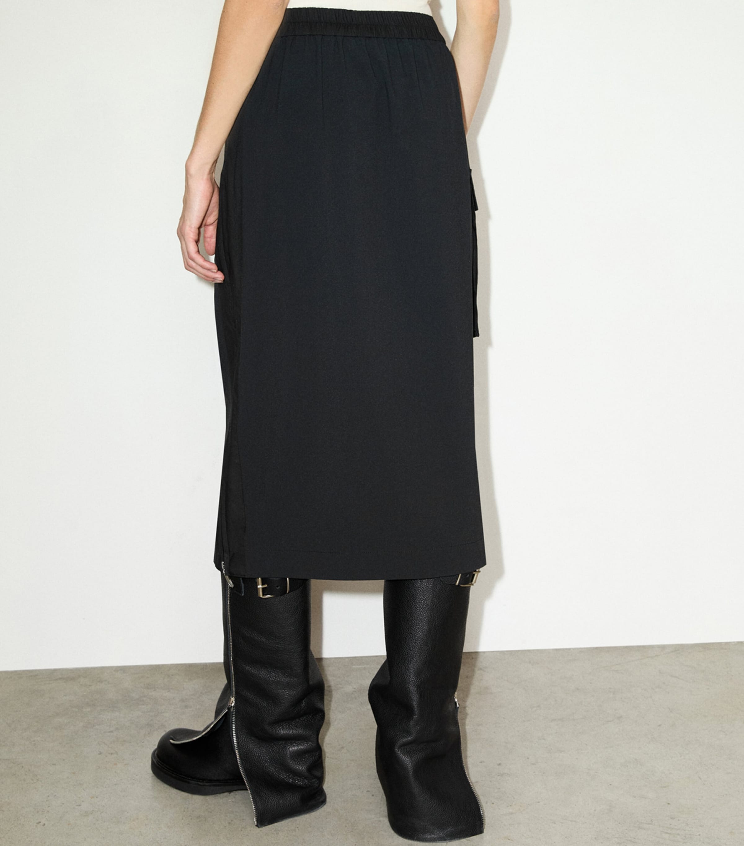 MAX&Co. Womens Technical Jersey Midi Skirt Black Image 4