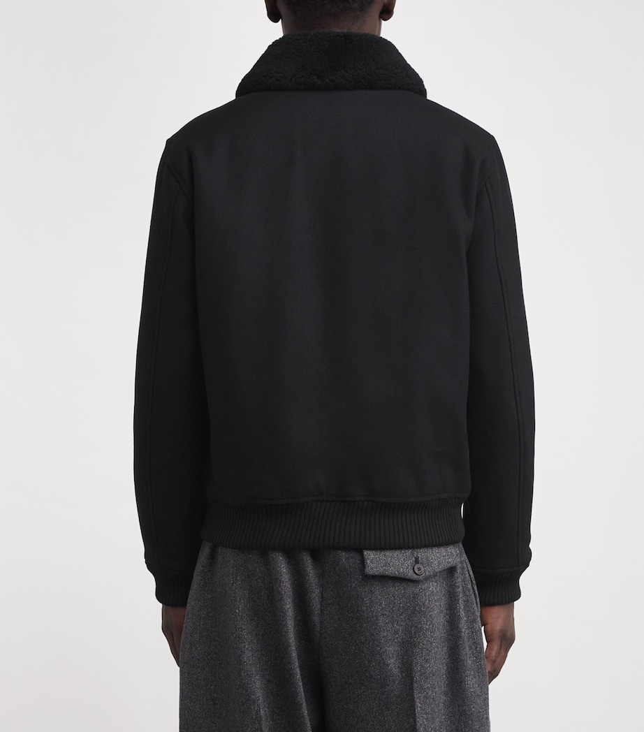 Wool-Blend Bomber Jacket BLACK Image 4