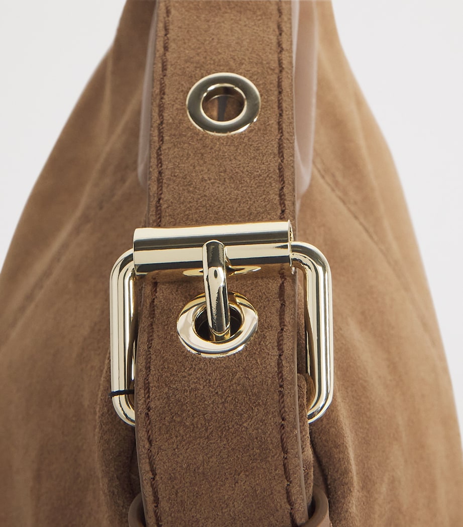 Maje Mini Suede Miss M Shoulder Bag Camel Image 6