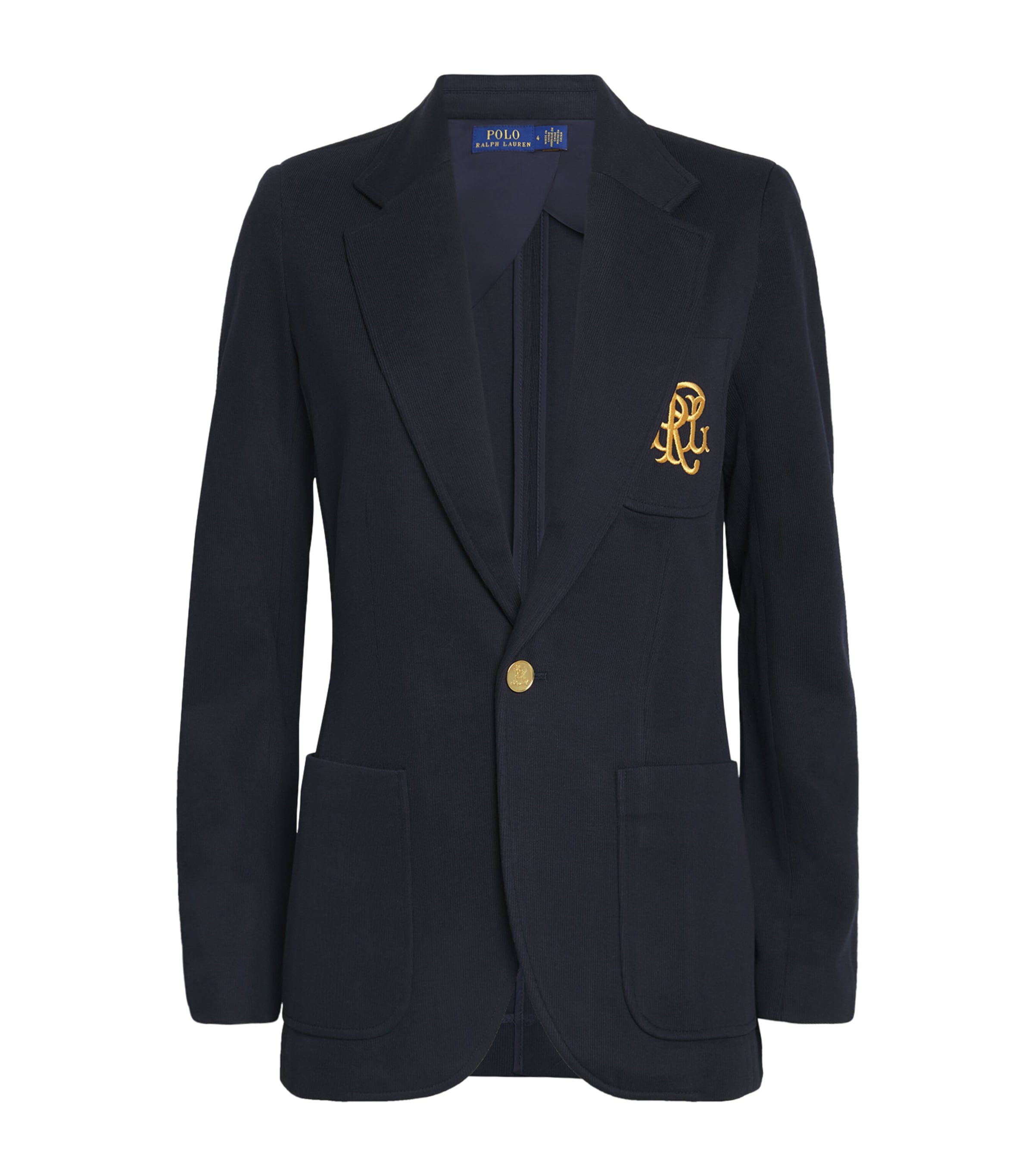 POLO RALPH LAUREN COTTON-BLEND EMBROIDERED BLAZER