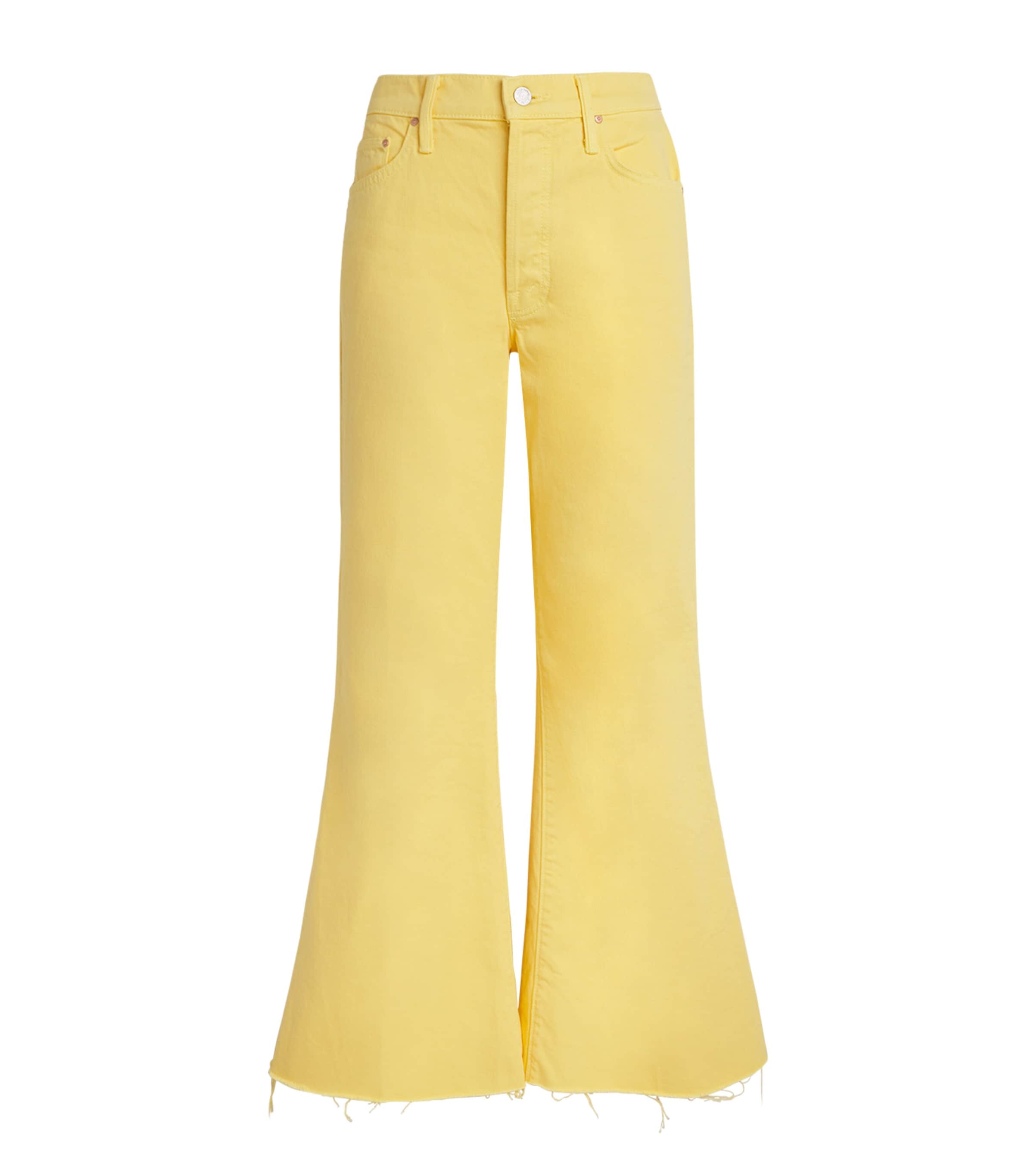 MOTHER Womens The Tomcat Roller Fray Jeans Sun Sunshine Image 1