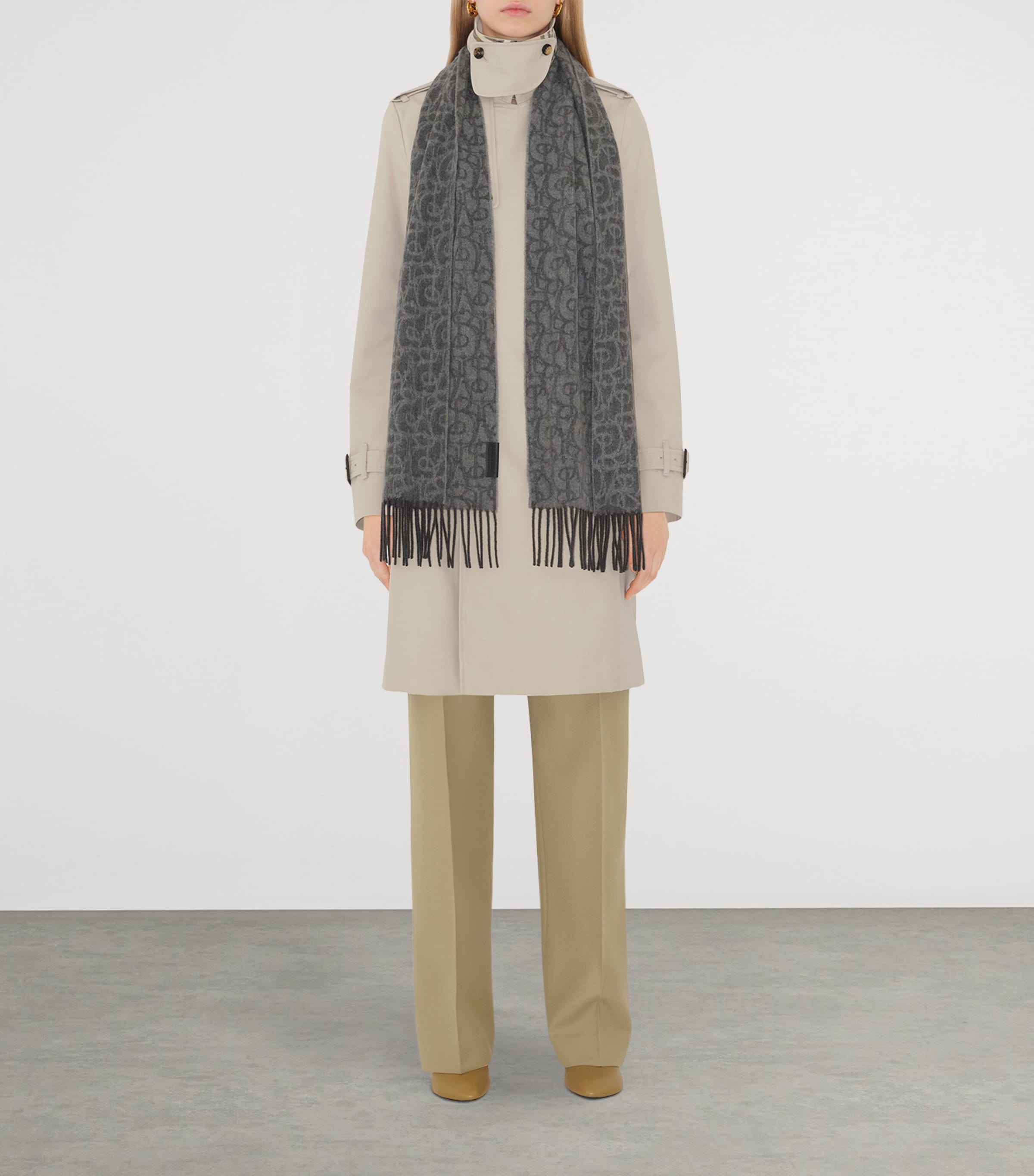 Burberry Cashmere B Charm Scarf Iron Grey Image 3
